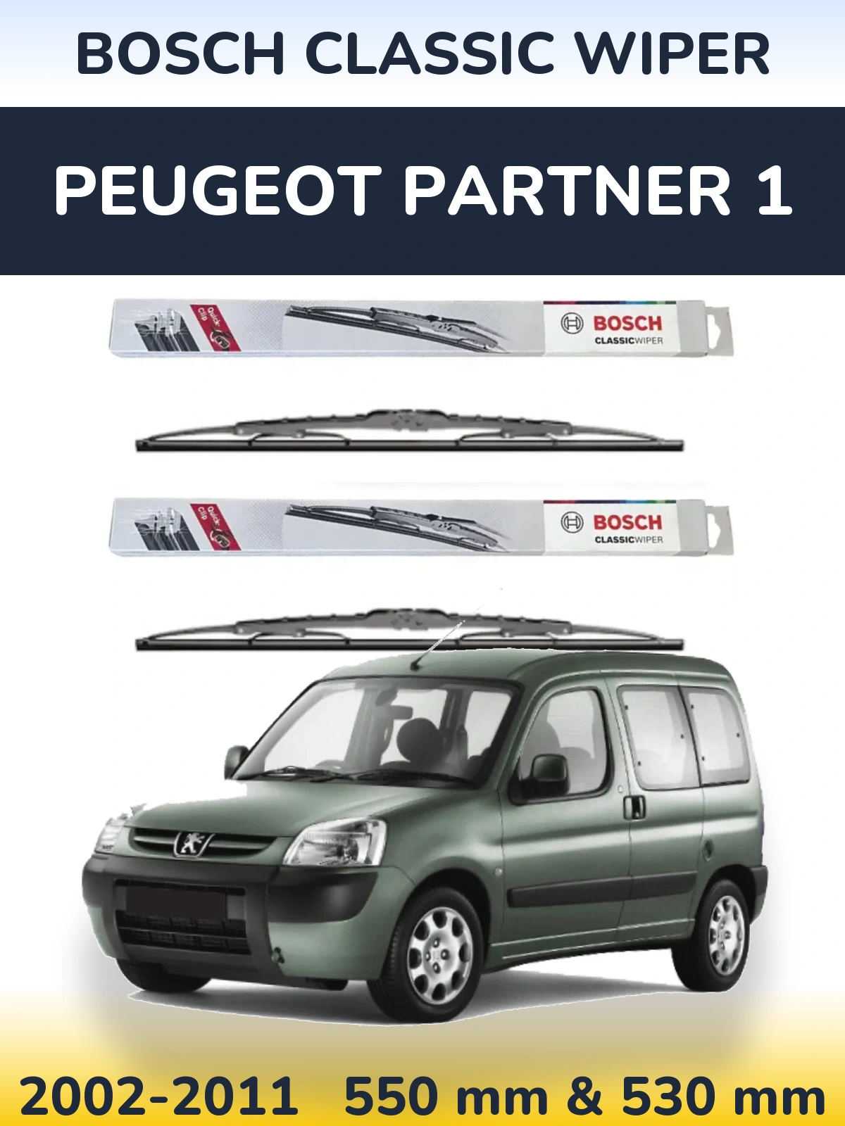 Ștergătoare BOSCH Classic Wiper pentru Peugeot Partner 1