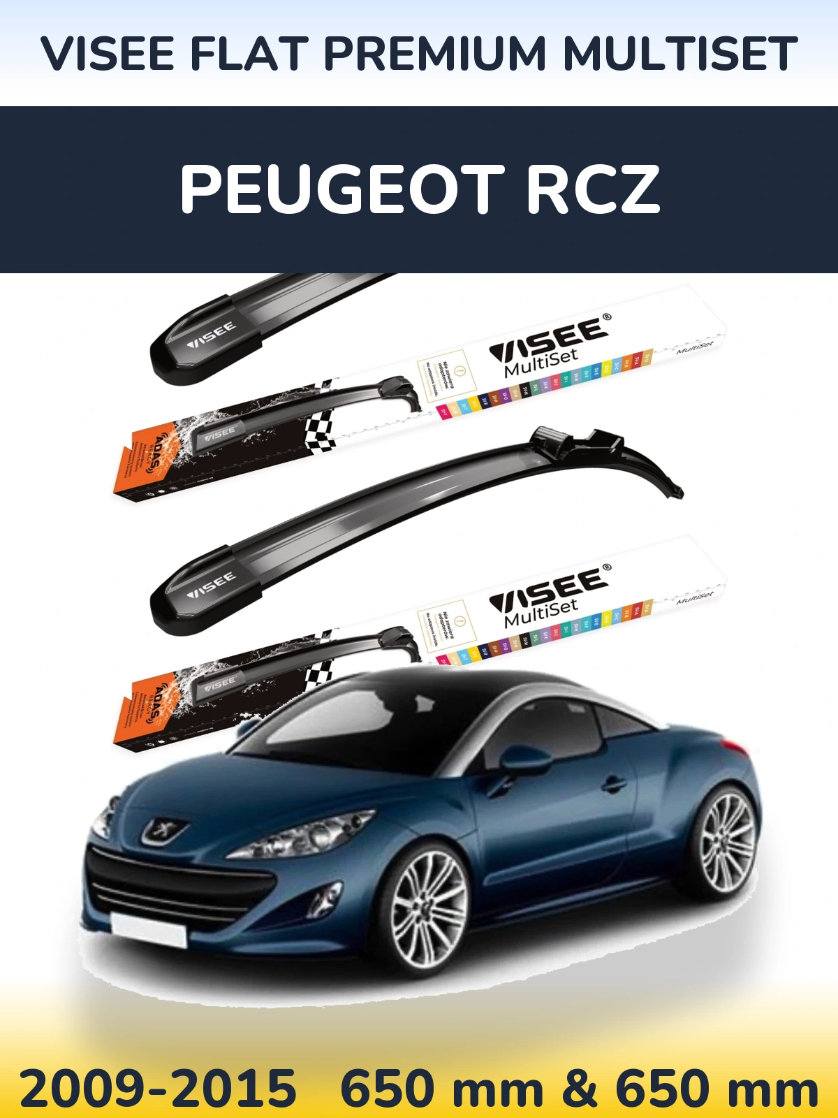 Ștergătoare VISEE FLAT PREMIUM MultiSet pentru Peugeot RCZ