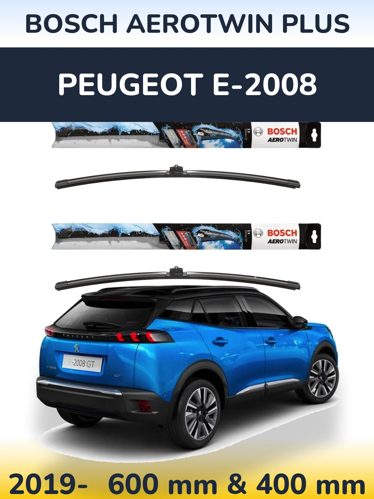 Ștergătoare BOSCH AeroTwin Plus pentru Peugeot e-2008