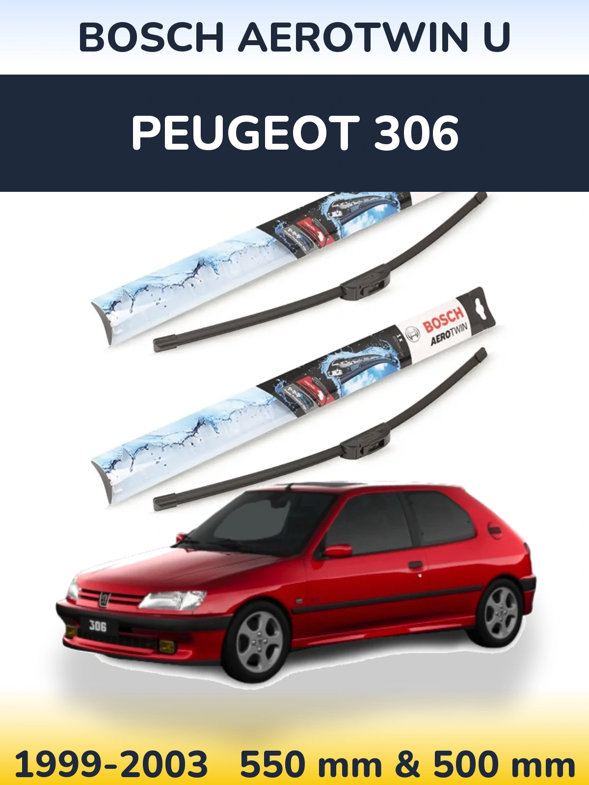 Ștergătoare BOSCH AeroTwin U pentru Peugeot 306