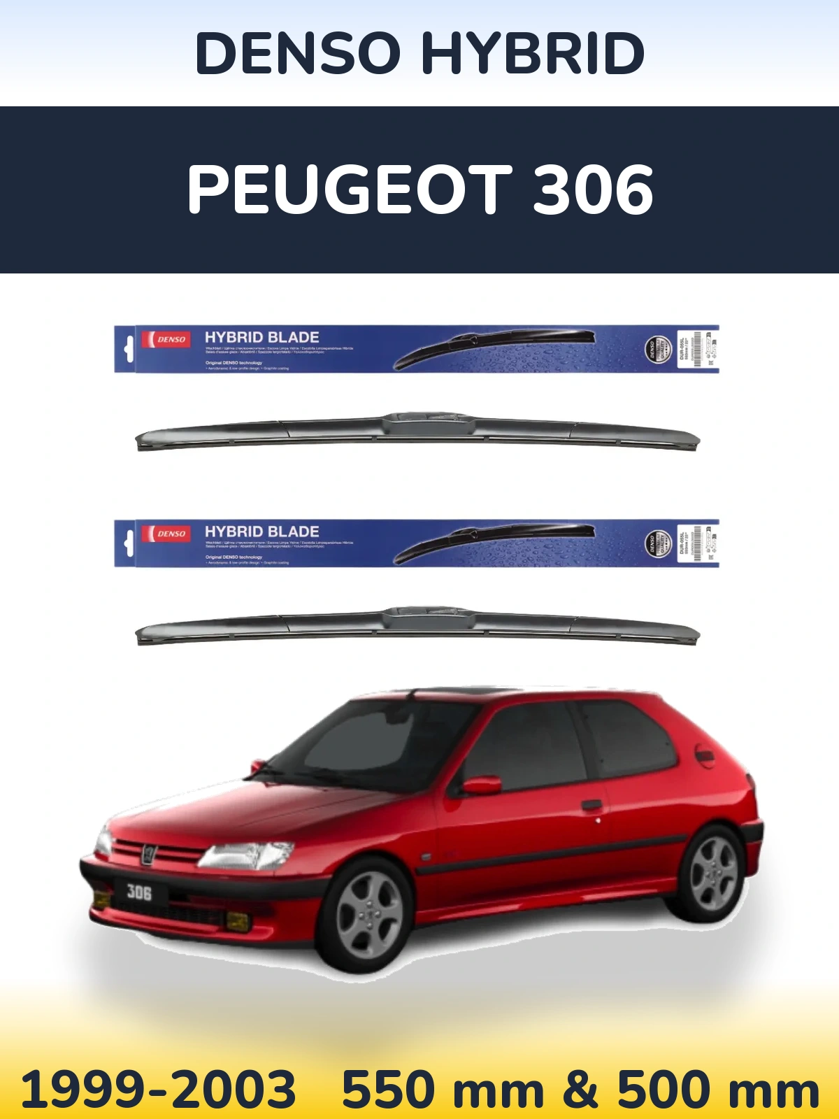 Ștergătoare Denso Hybrid pentru Peugeot 306