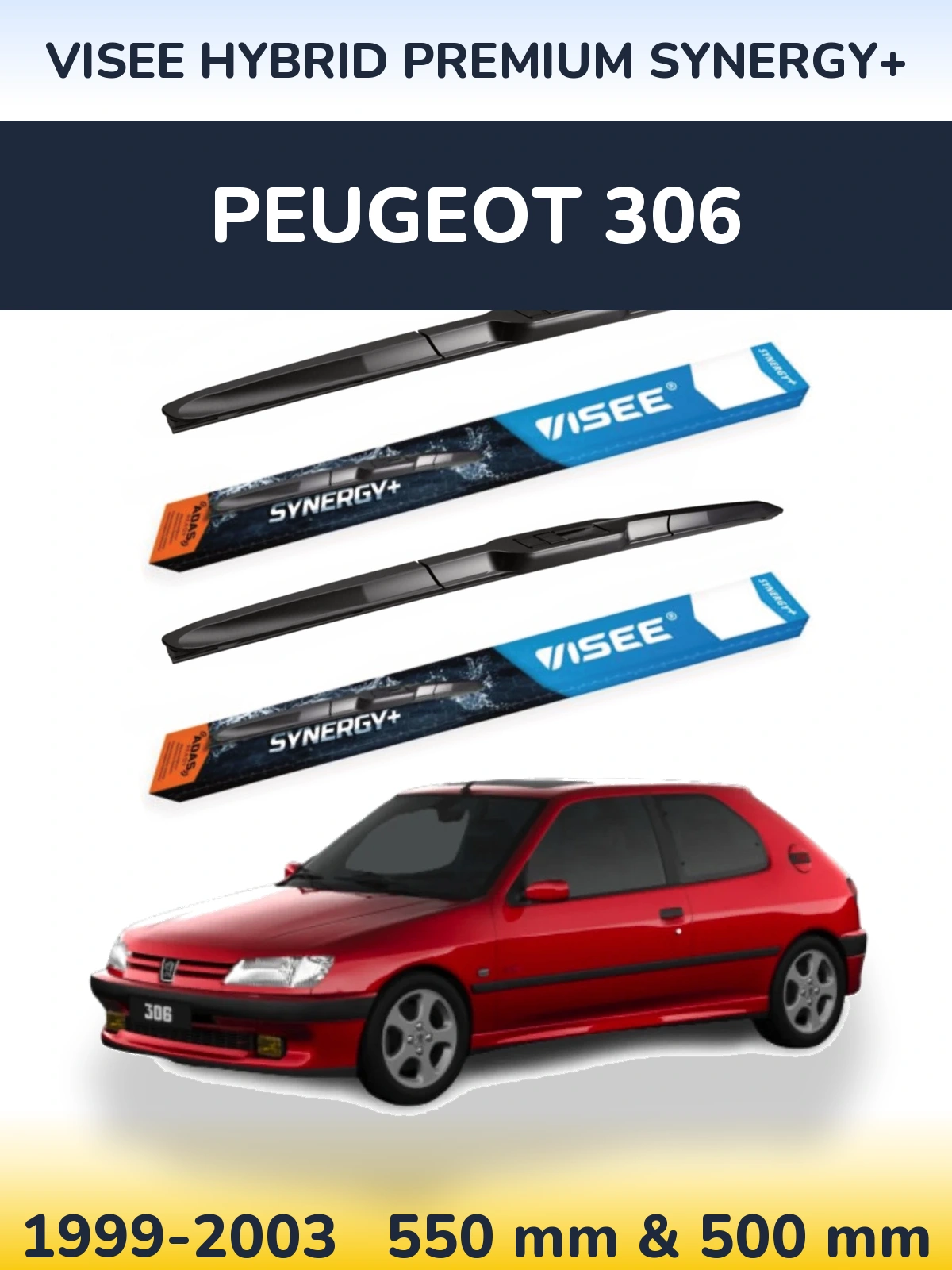 Ștergătoare VISEE HYBRID PREMIUM SYNERGY+ pentru Peugeot 306