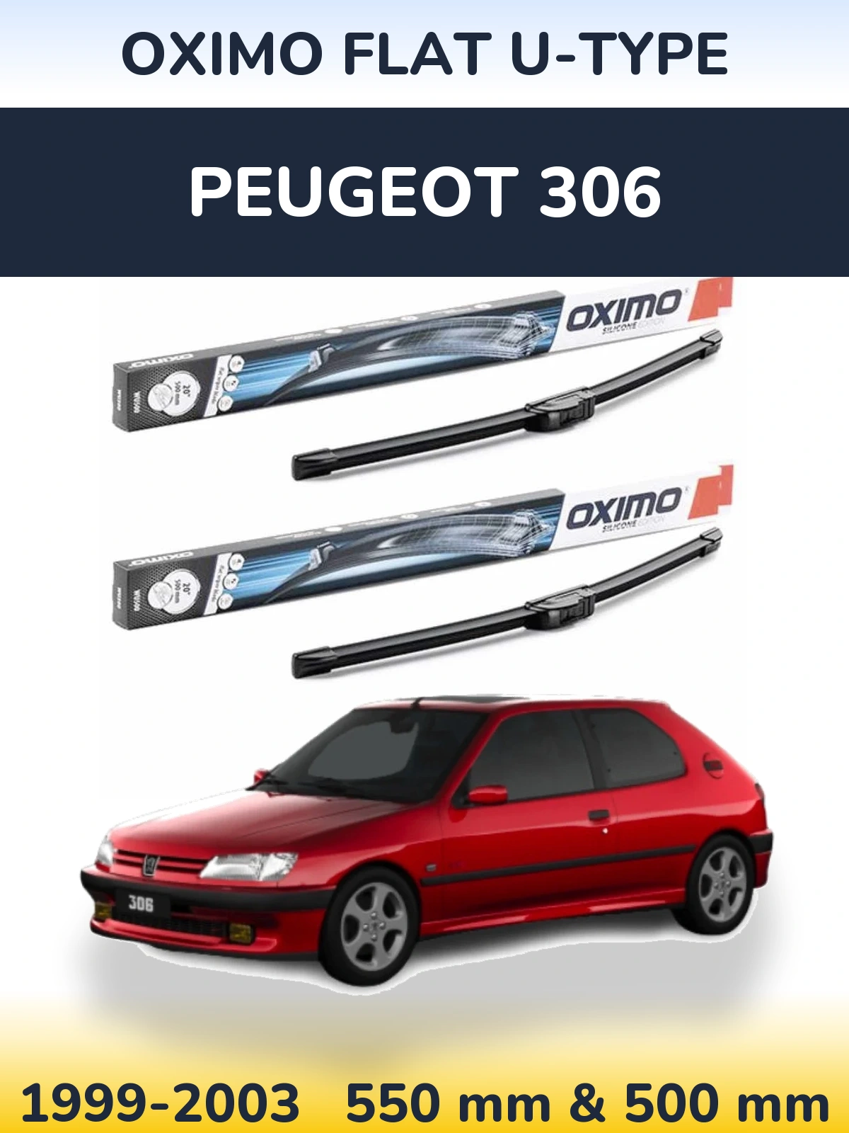 Ștergătoare Oximo Flat U-type pentru Peugeot 306