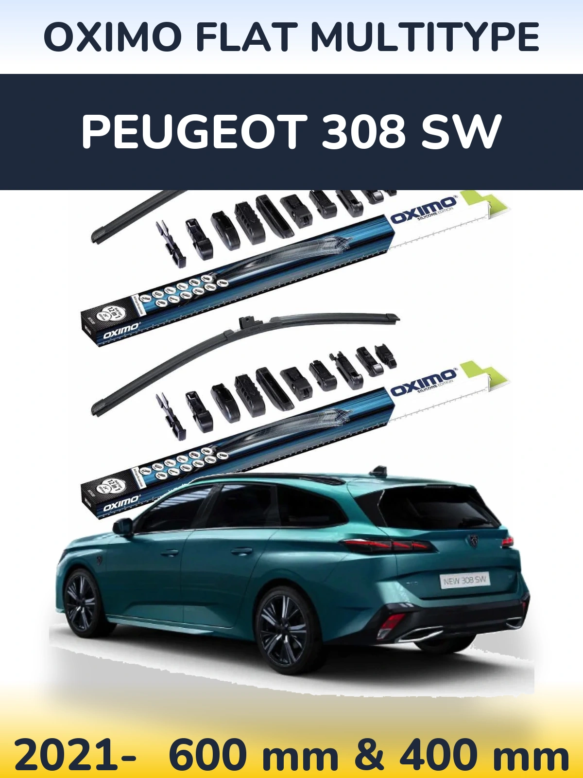 Ștergătoare Oximo Flat MultiTipe pentru Peugeot 308 SW