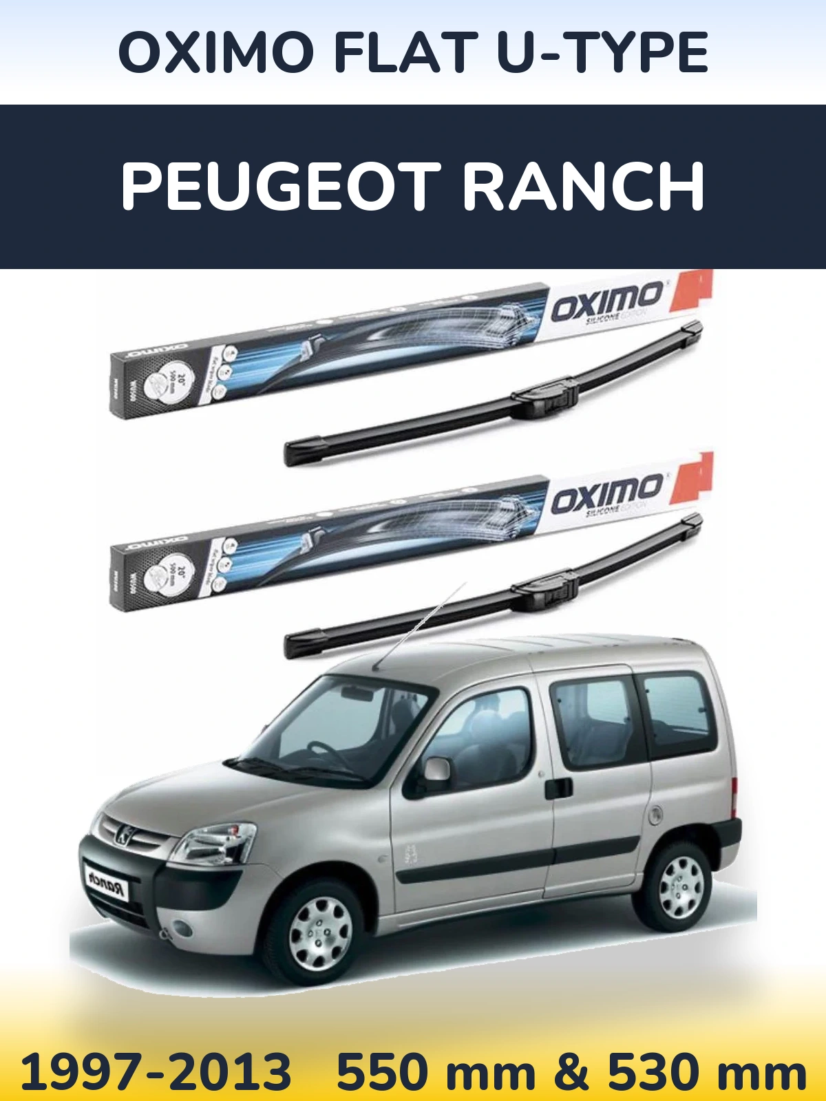 Ștergătoare Oximo Flat U-type pentru Peugeot Ranch