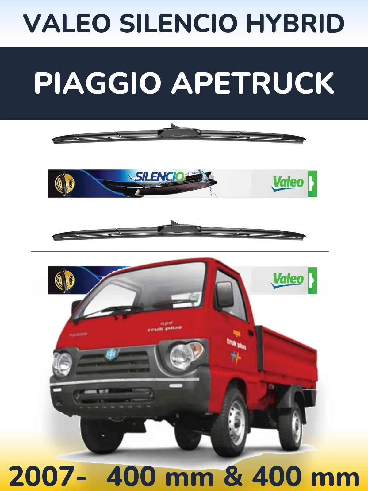 Ștergătoare Valeo Silencio Hybrid pentru Piaggio Apetruck