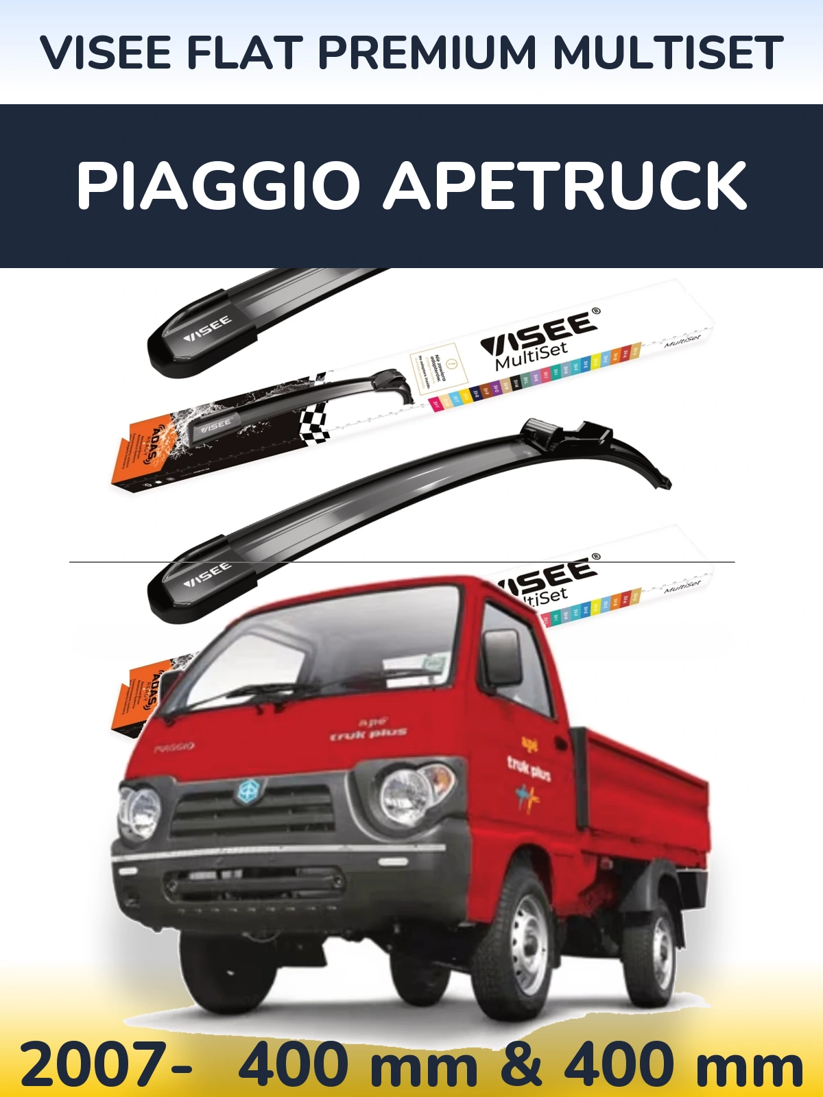 Ștergătoare VISEE FLAT PREMIUM MultiSet pentru Piaggio Apetruck