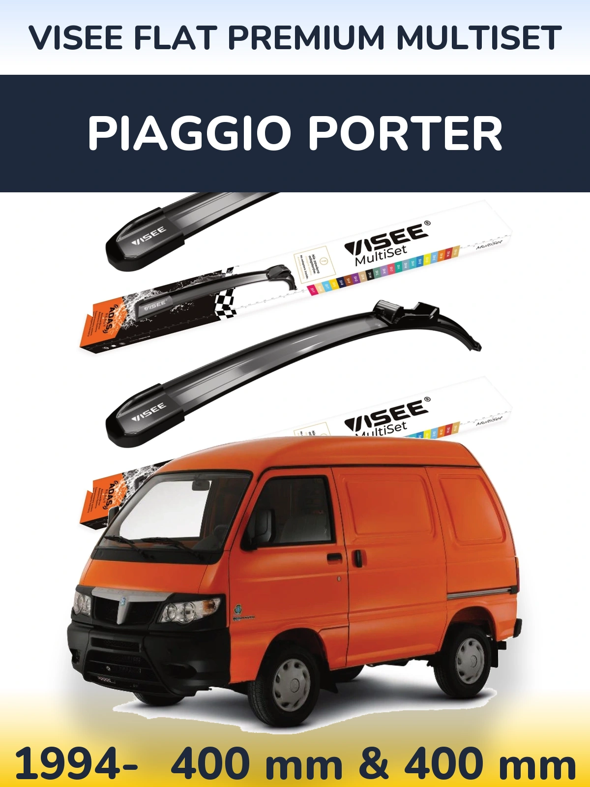 Ștergătoare VISEE FLAT PREMIUM MultiSet pentru Piaggio Porter