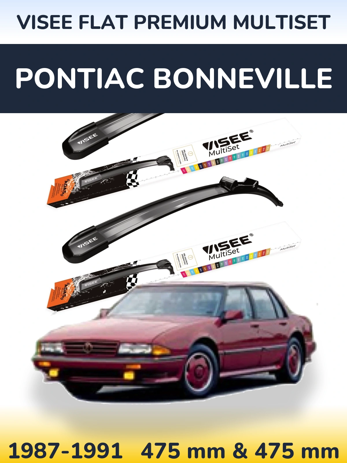 Ștergătoare VISEE FLAT PREMIUM MultiSet pentru Pontiac Bonneville