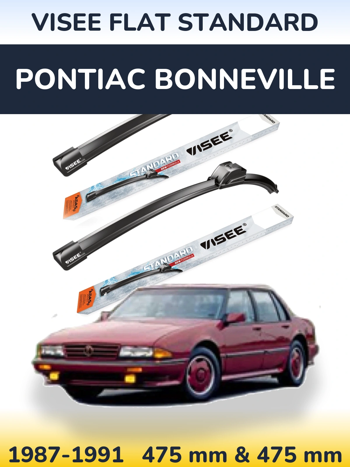 Ștergătoare VISEE FLAT STANDARD pentru Pontiac Bonneville