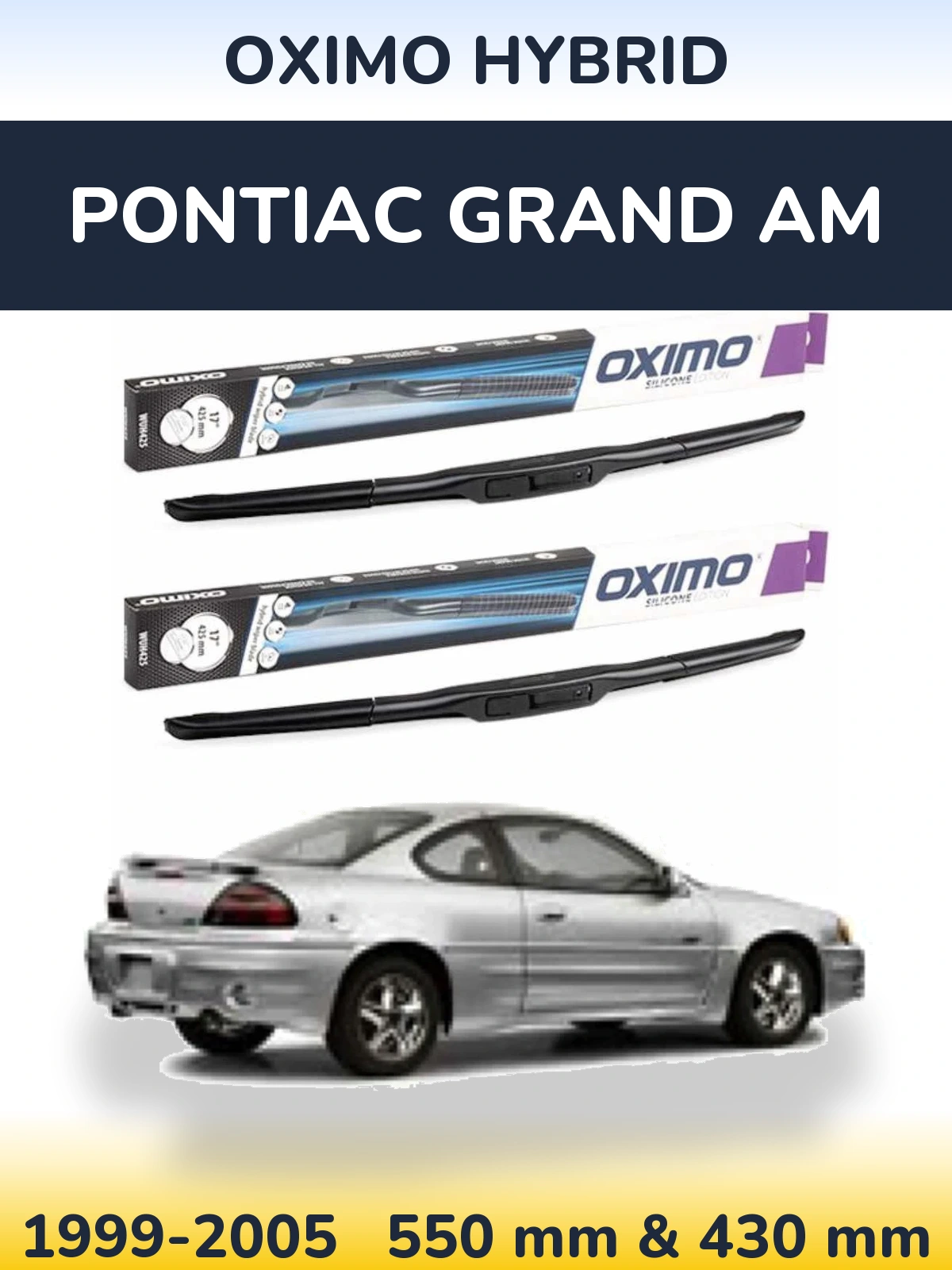 Комплект передних дворников Oximo Hybrid 550 & 430 мм для Pontiac Grand AM 1999-2005