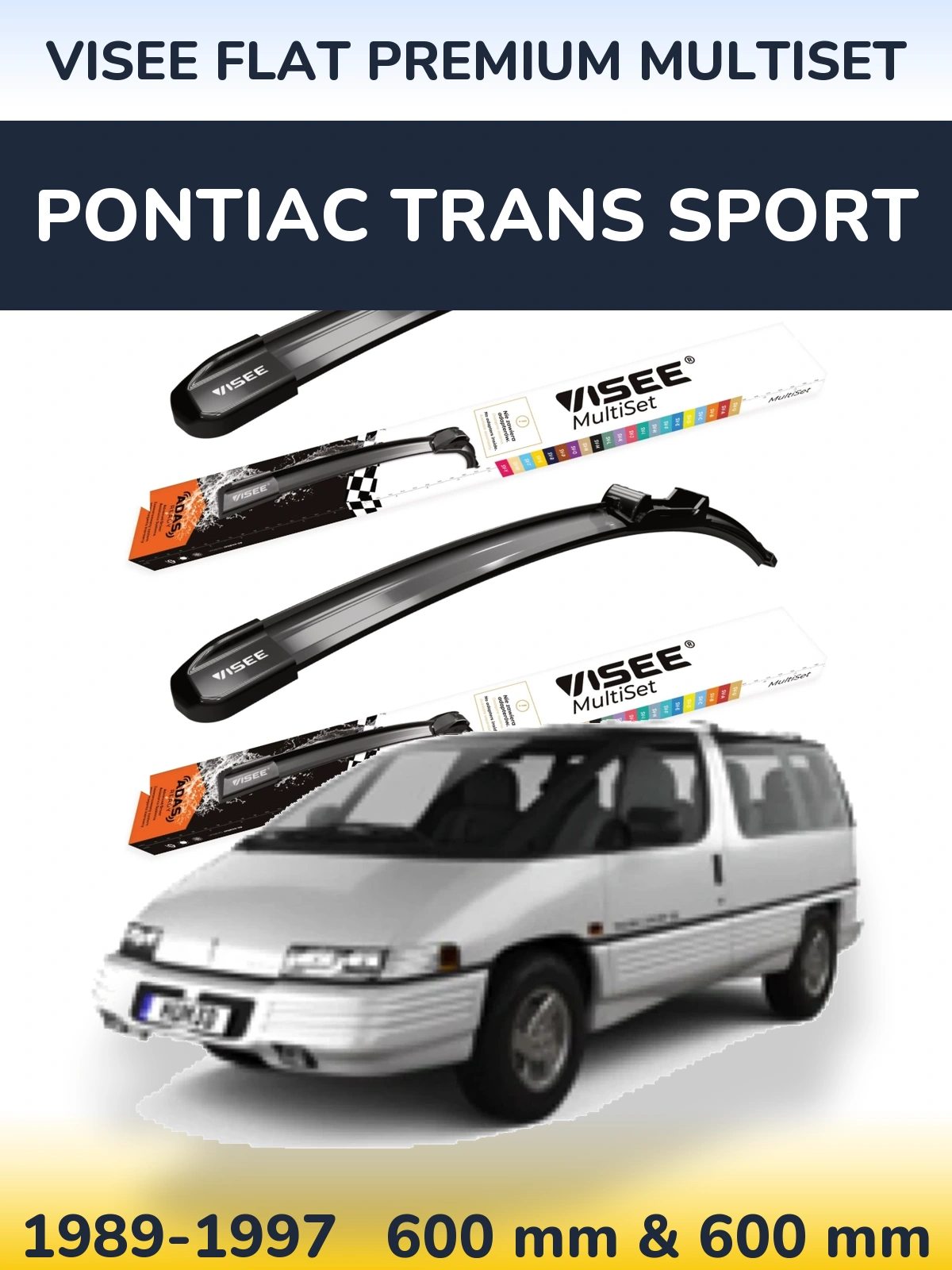 Ștergătoare VISEE FLAT PREMIUM MultiSet pentru Pontiac Trans Sport
