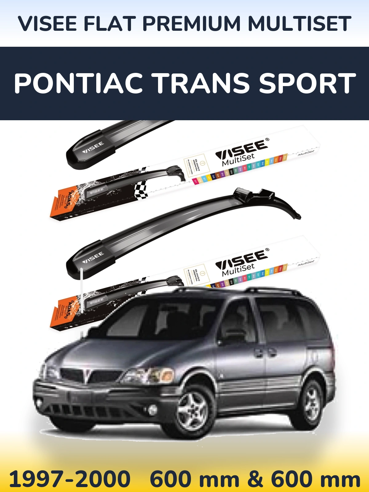 Ștergătoare VISEE FLAT PREMIUM MultiSet pentru Pontiac Trans Sport
