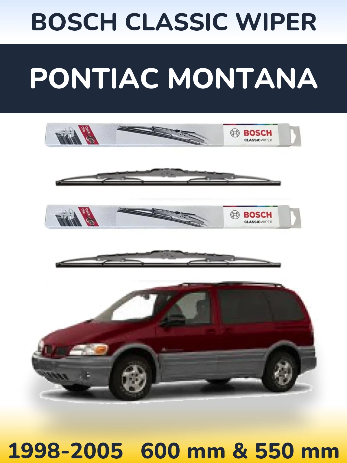 Ștergătoare BOSCH Classic Wiper pentru Pontiac Montana
