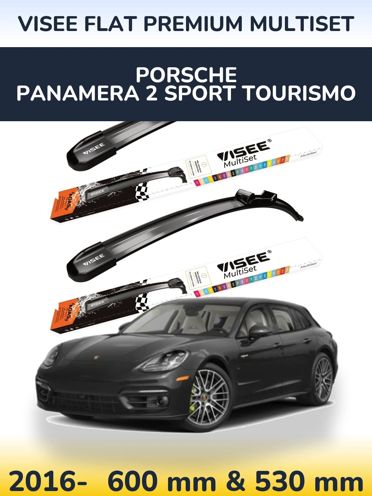 Ștergătoare VISEE FLAT PREMIUM MultiSet pentru Porsche Panamera 2 Sport Tourismo