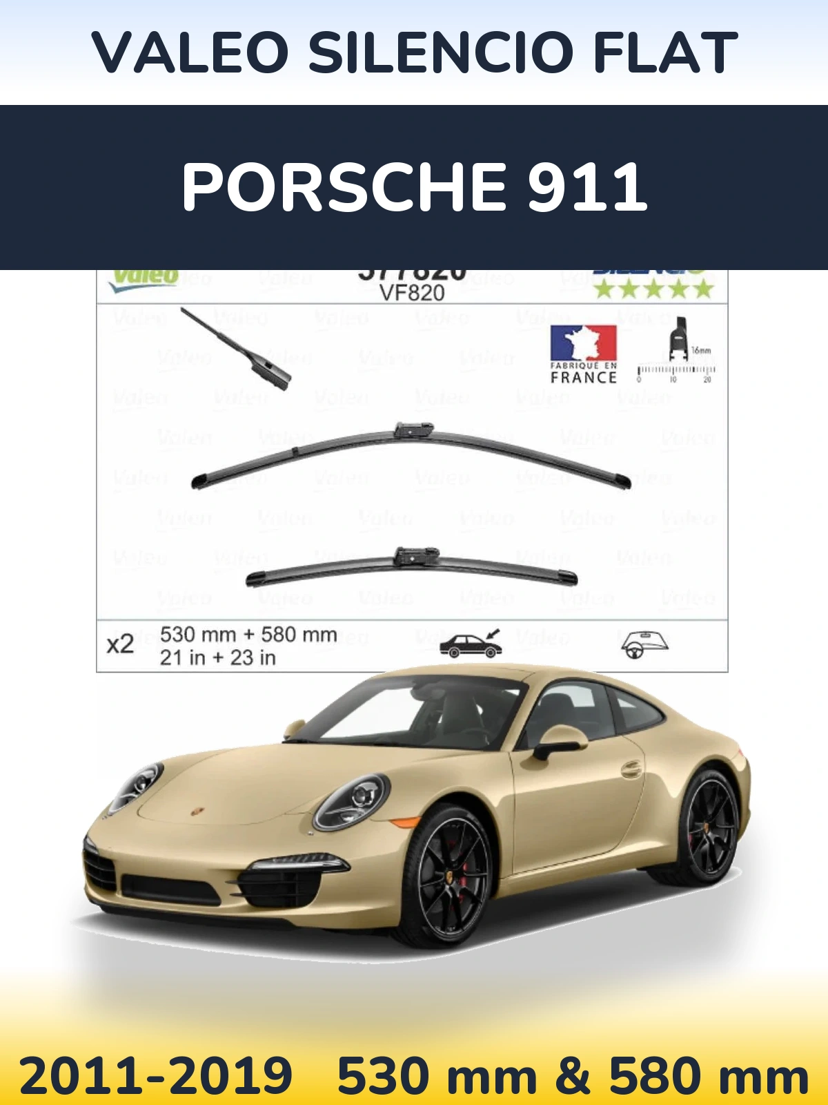 Ștergătoare Valeo Silencio Flat pentru Porsche 911