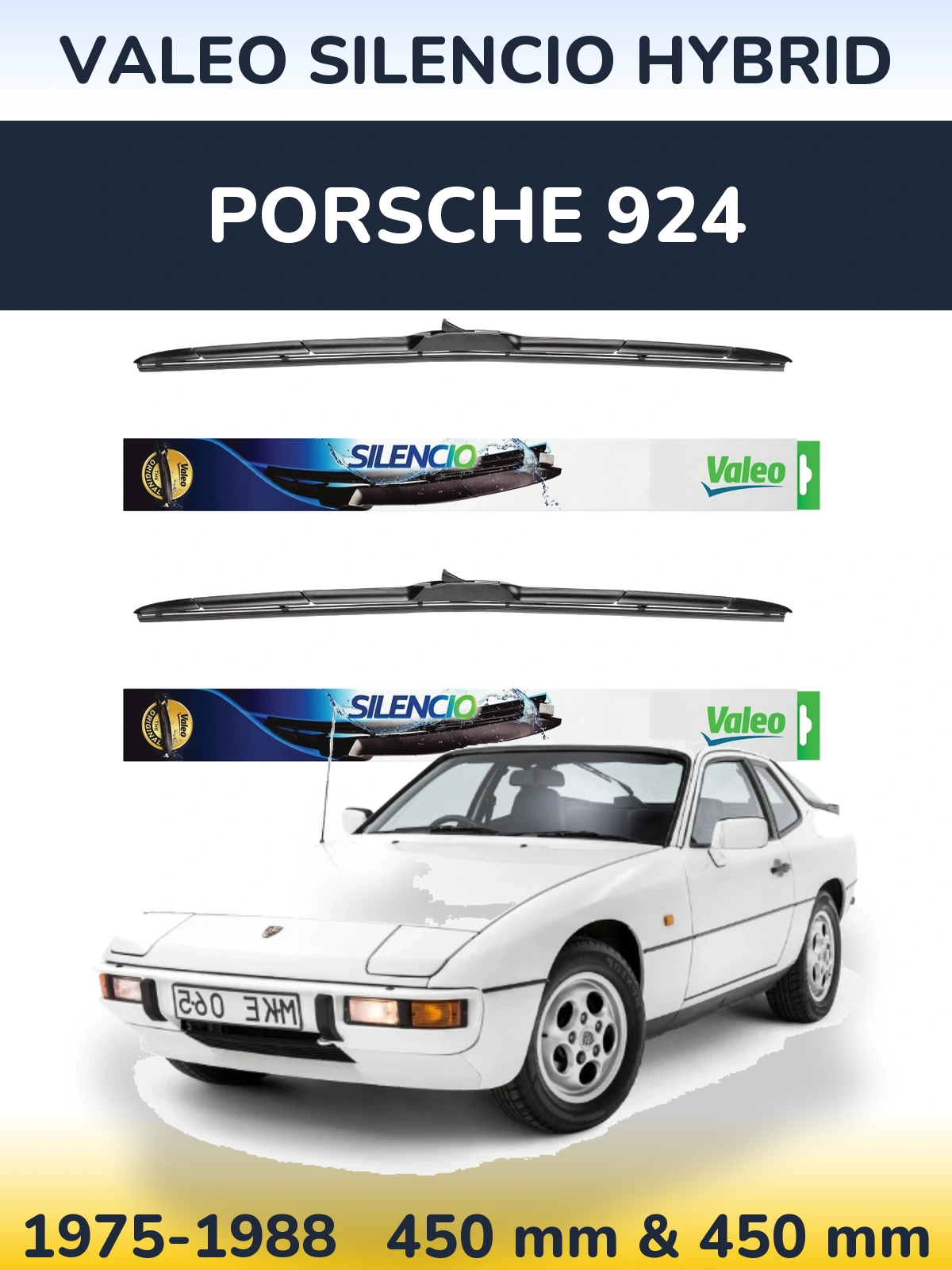 Ștergătoare Valeo Silencio Hybrid pentru Porsche 924