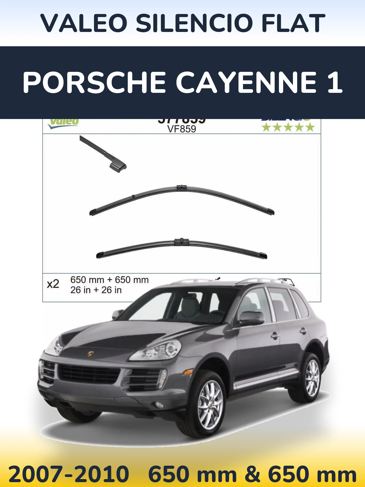 Ștergătoare Valeo Silencio Flat pentru Porsche Cayenne 1
