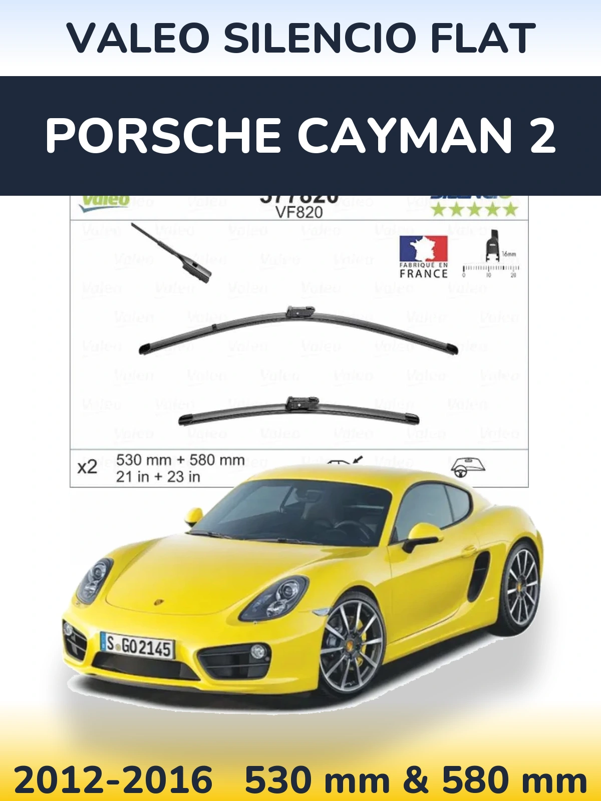Ștergătoare Valeo Silencio Flat pentru Porsche Cayman 2