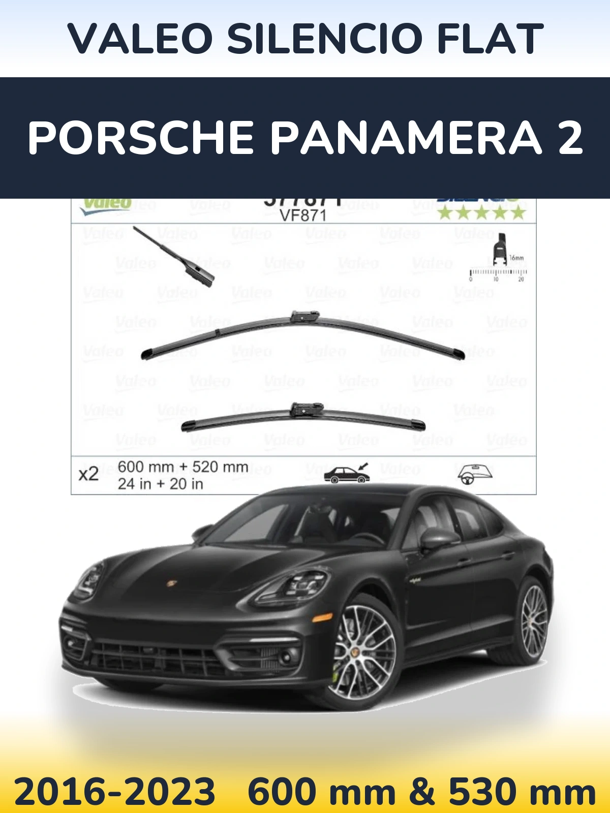 Ștergătoare Valeo Silencio Flat pentru Porsche Panamera 2