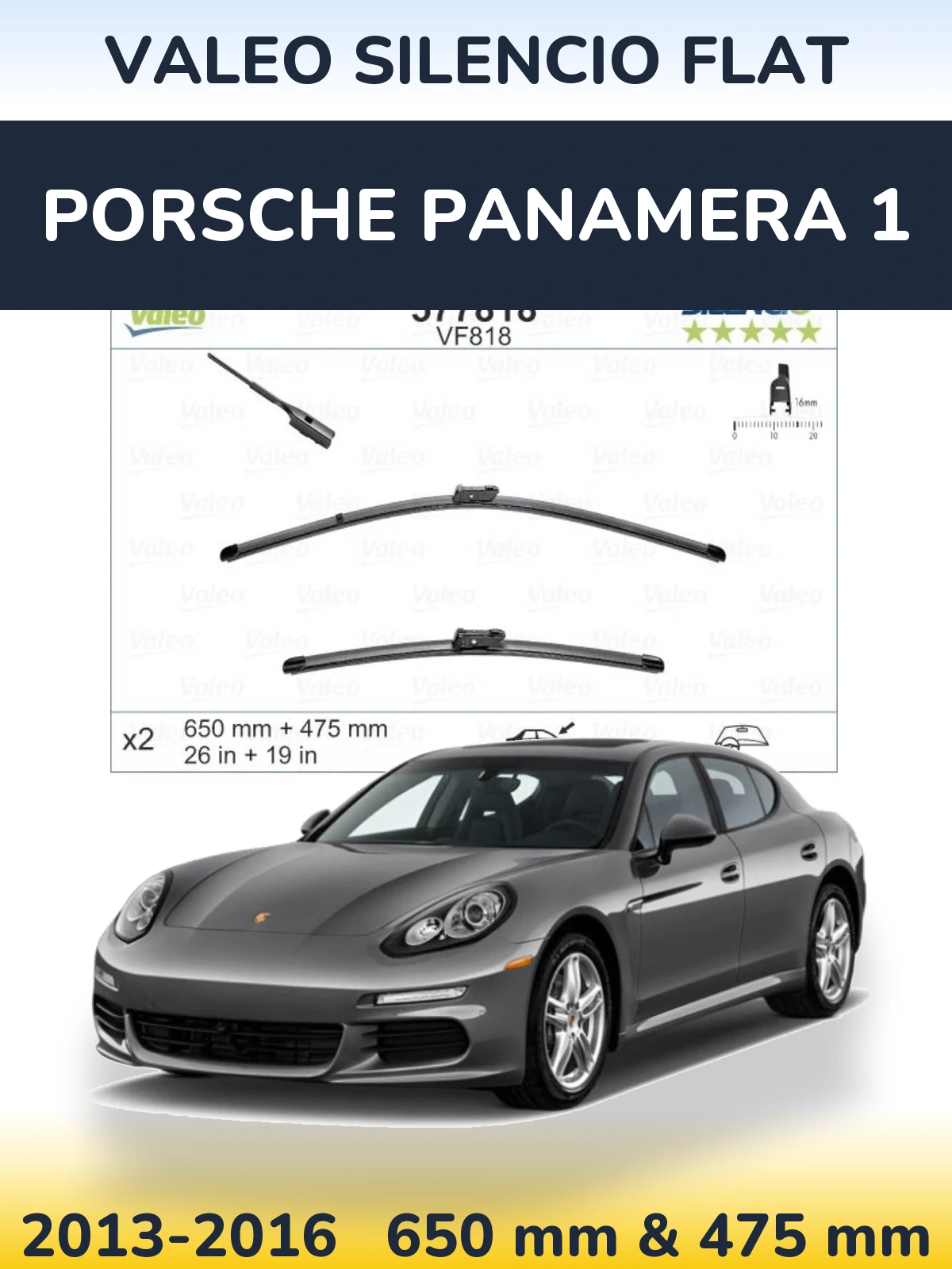 Ștergătoare Valeo Silencio Flat pentru Porsche Panamera 1