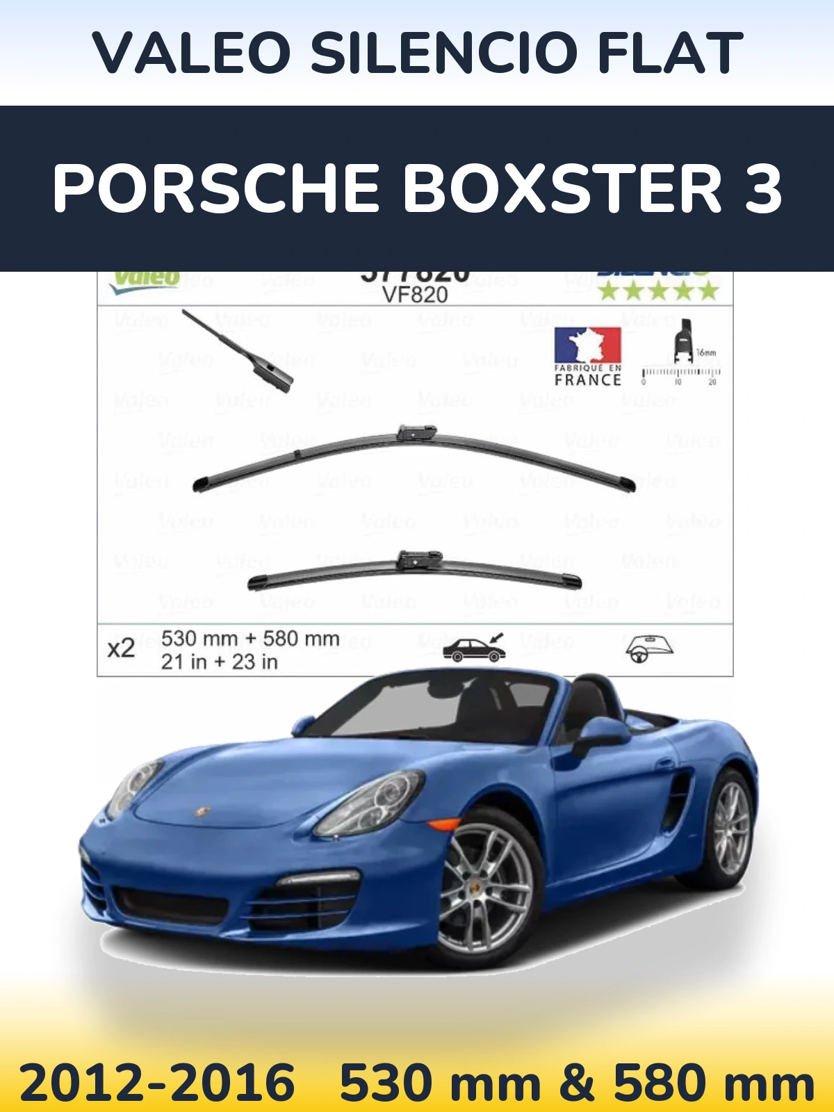 Ștergătoare Valeo Silencio Flat pentru Porsche Boxster 3