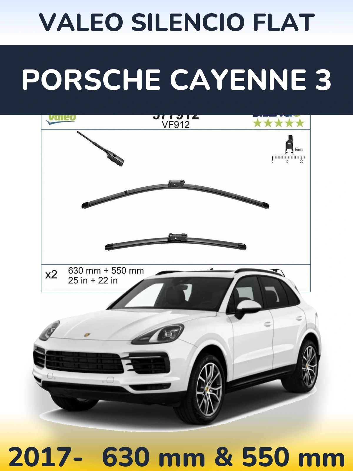 Ștergătoare Valeo Silencio Flat pentru Porsche Cayenne 3