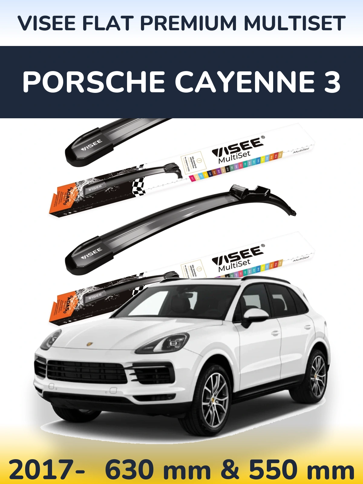 Ștergătoare VISEE FLAT PREMIUM MultiSet pentru Porsche Cayenne 3