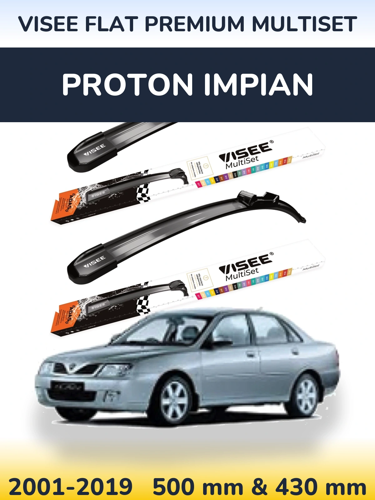 Ștergătoare VISEE FLAT PREMIUM MultiSet pentru Proton Impian