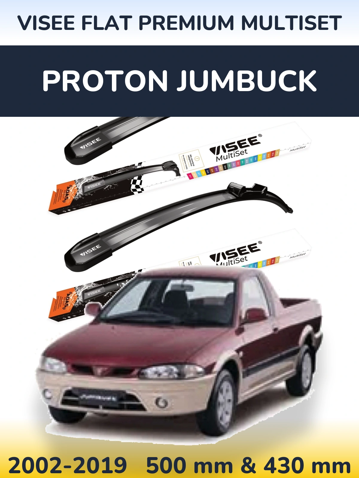 Ștergătoare VISEE FLAT PREMIUM MultiSet pentru Proton Jumbuck