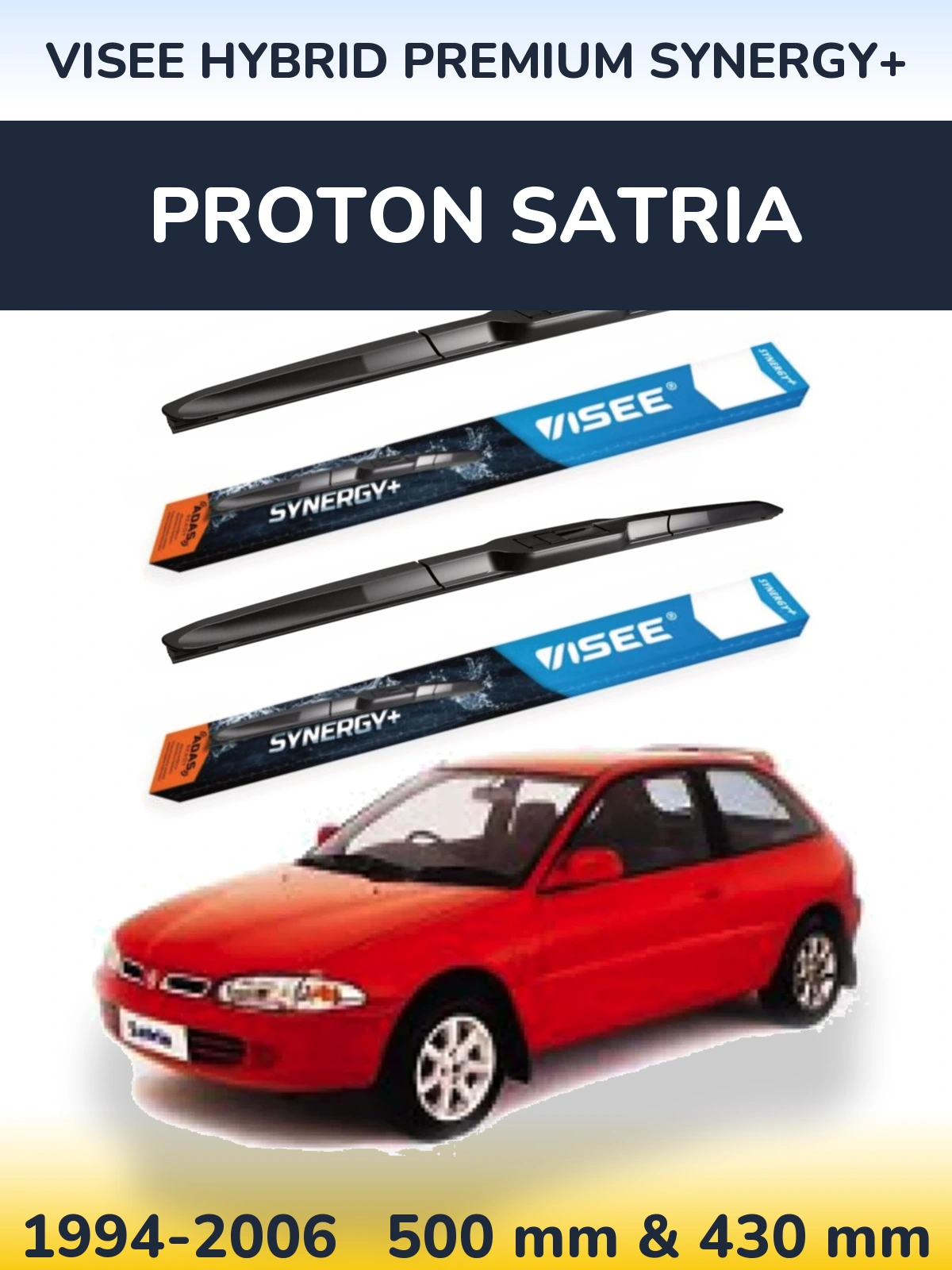 Ștergătoare VISEE HYBRID PREMIUM SYNERGY+ pentru Proton Satria