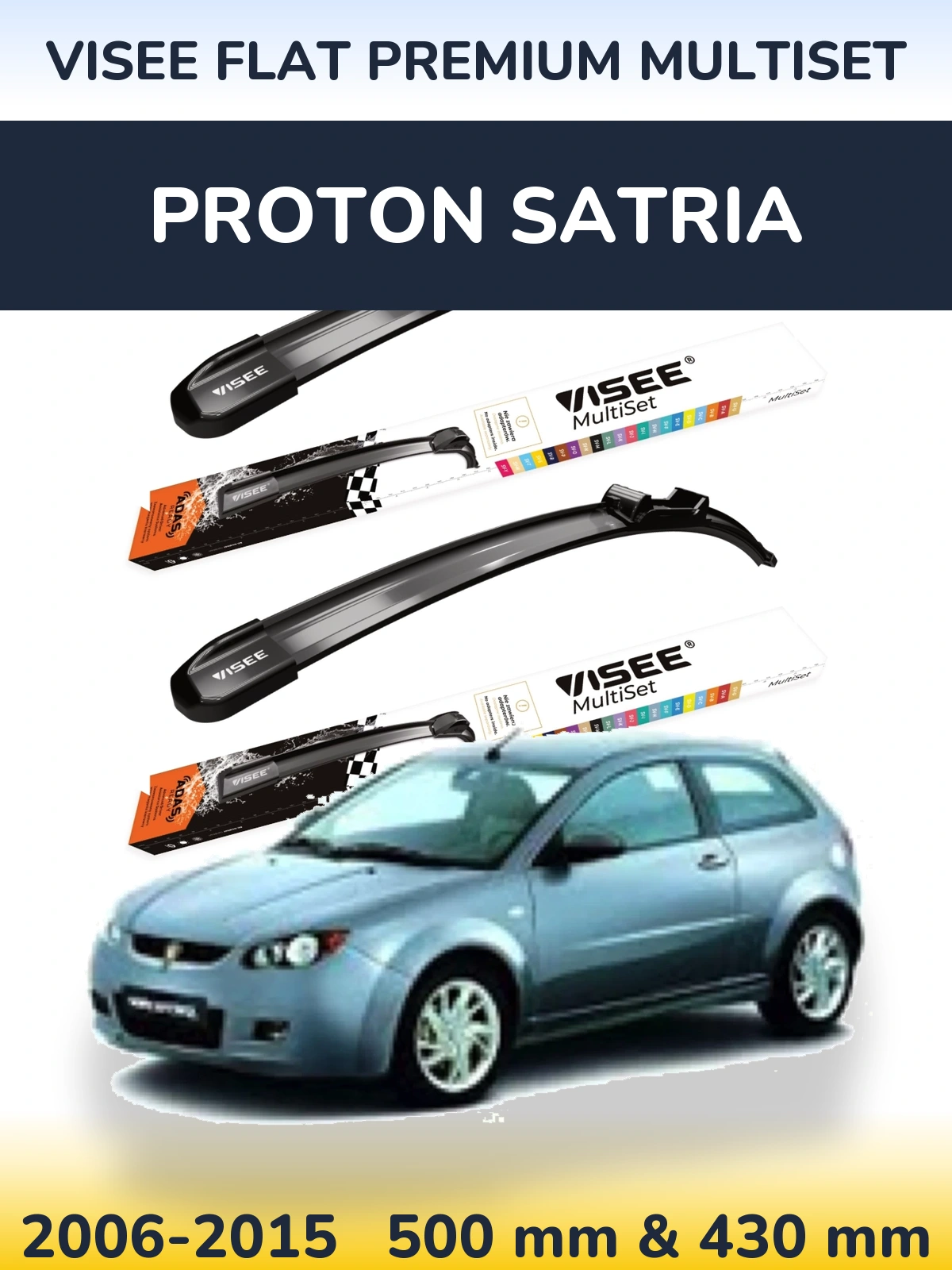 Ștergătoare VISEE FLAT PREMIUM MultiSet pentru Proton Satria