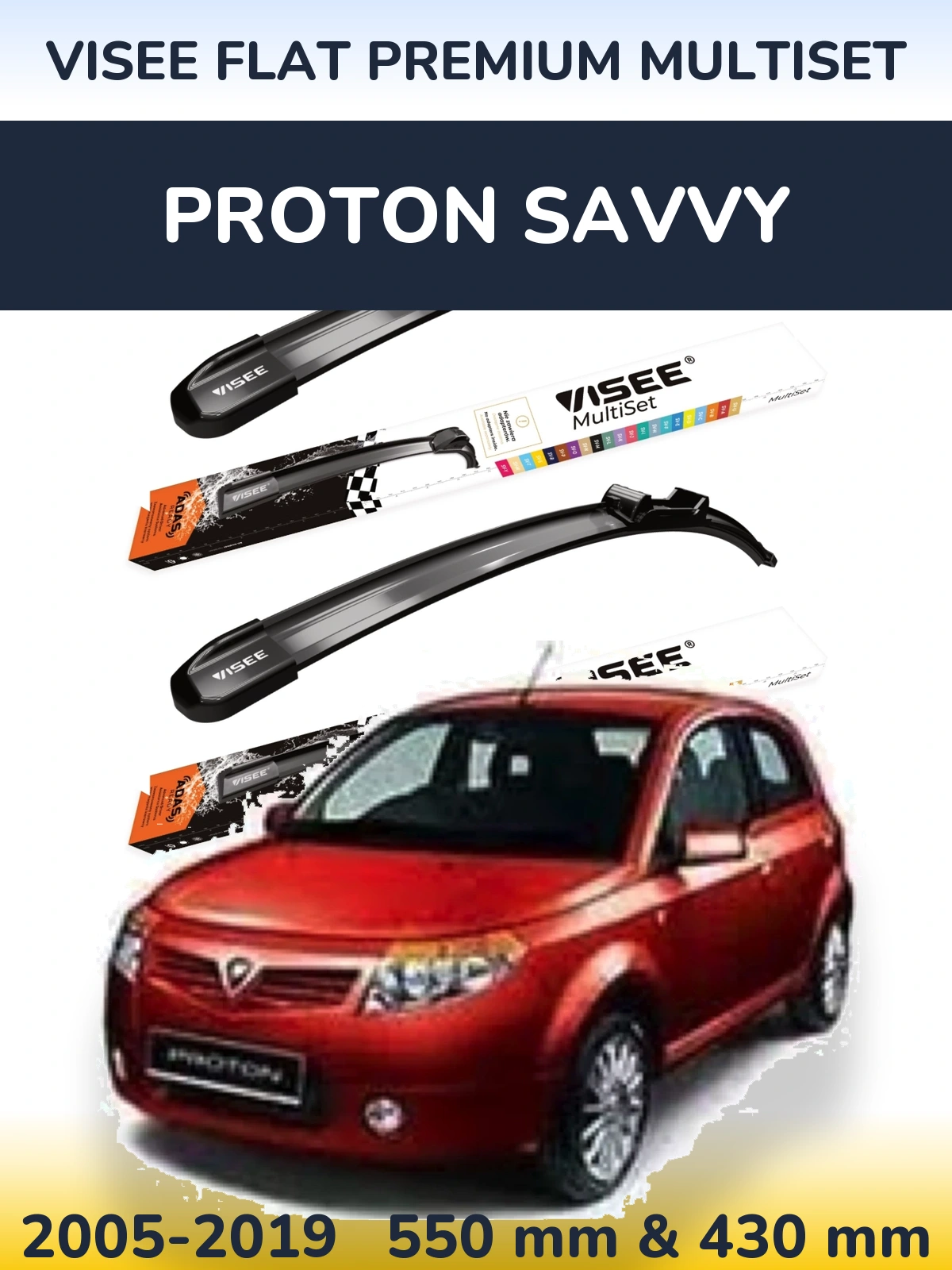 Ștergătoare VISEE FLAT PREMIUM MultiSet pentru Proton Savvy