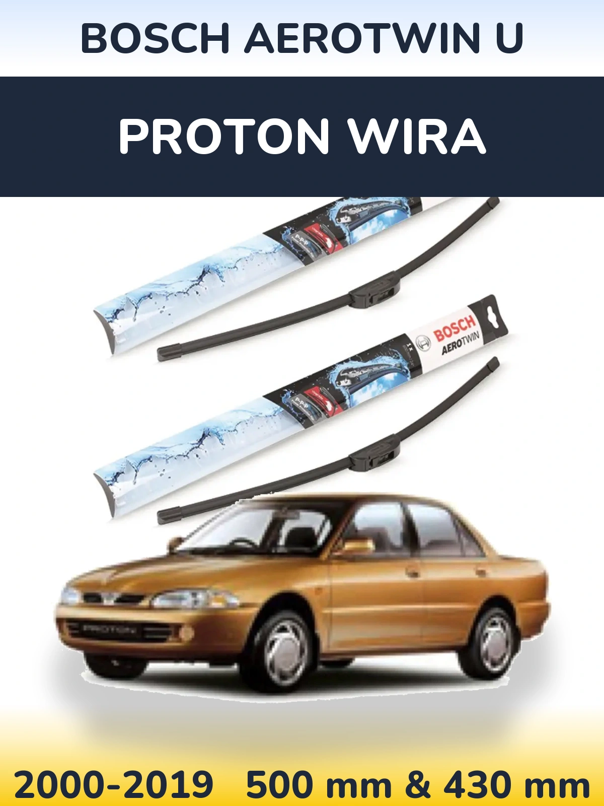 Ștergătoare BOSCH AeroTwin U pentru Proton Wira