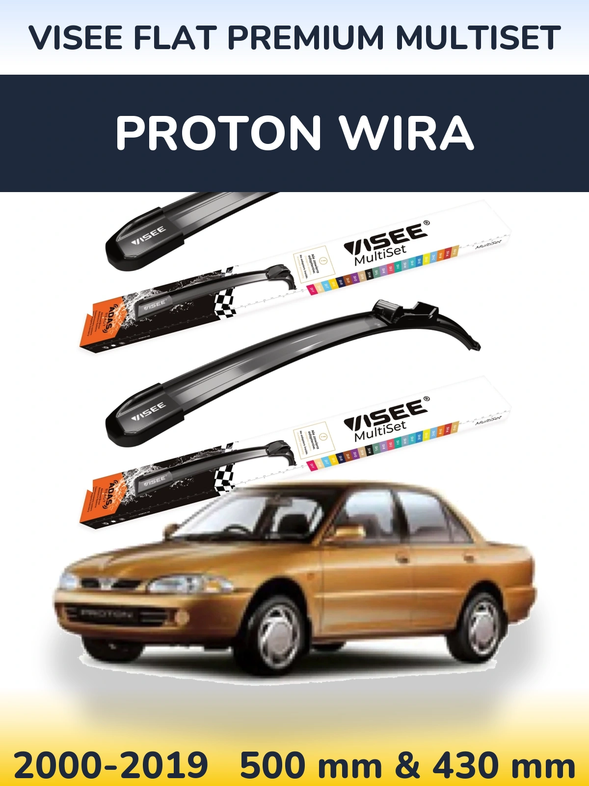Ștergătoare VISEE FLAT PREMIUM MultiSet pentru Proton Wira