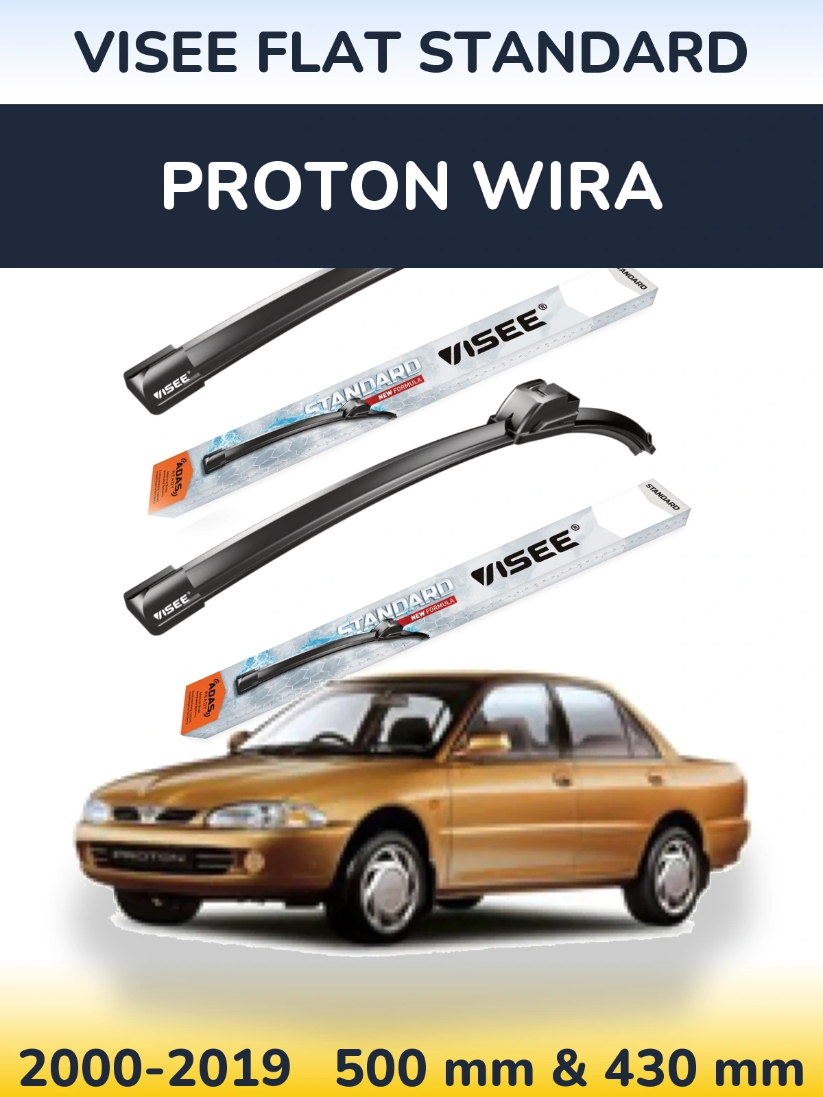 Ștergătoare VISEE FLAT STANDARD pentru Proton Wira