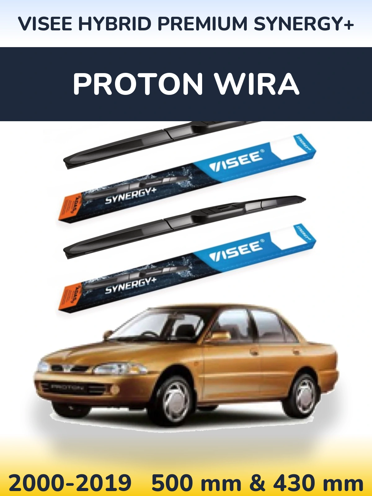 Ștergătoare VISEE HYBRID PREMIUM SYNERGY+ pentru Proton Wira