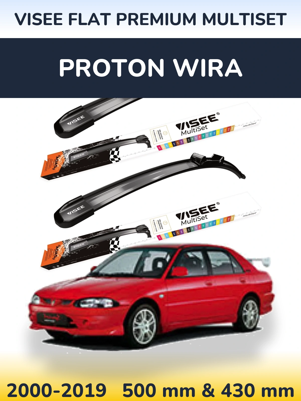 Ștergătoare VISEE FLAT PREMIUM MultiSet pentru Proton Wira
