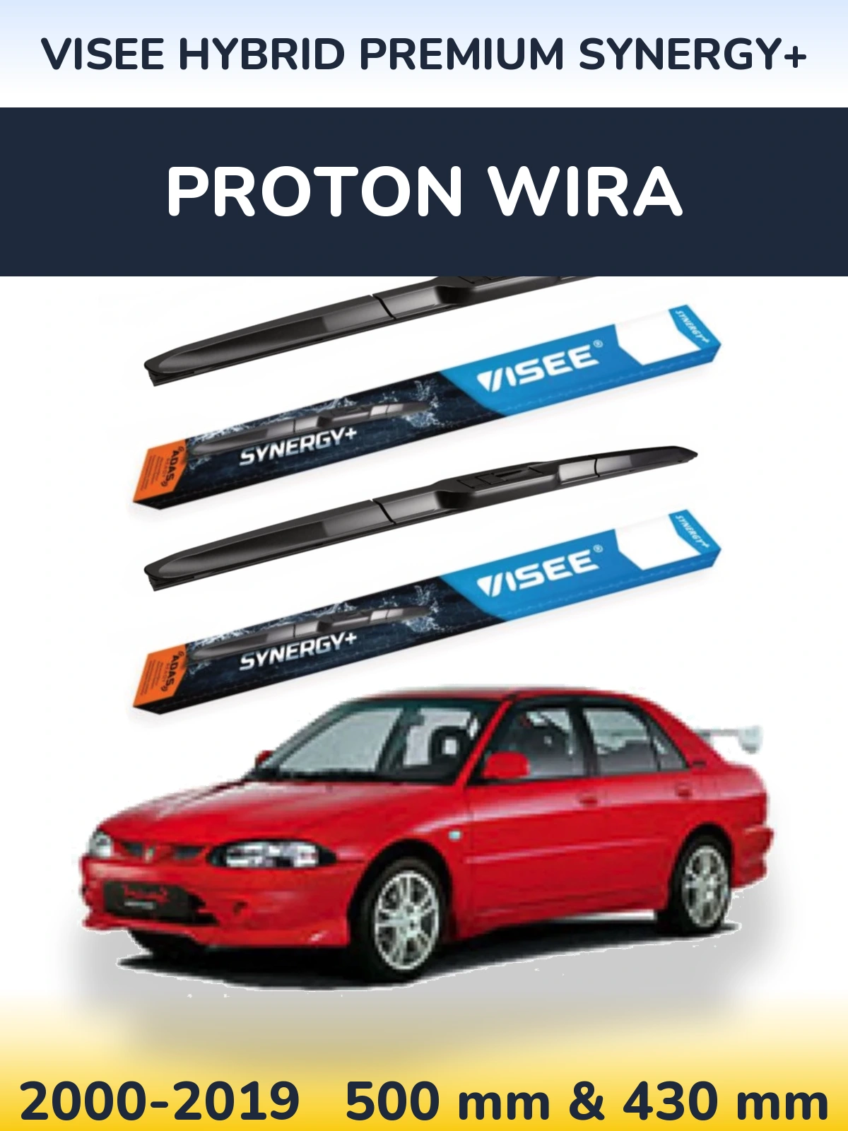 Ștergătoare VISEE HYBRID PREMIUM SYNERGY+ pentru Proton Wira