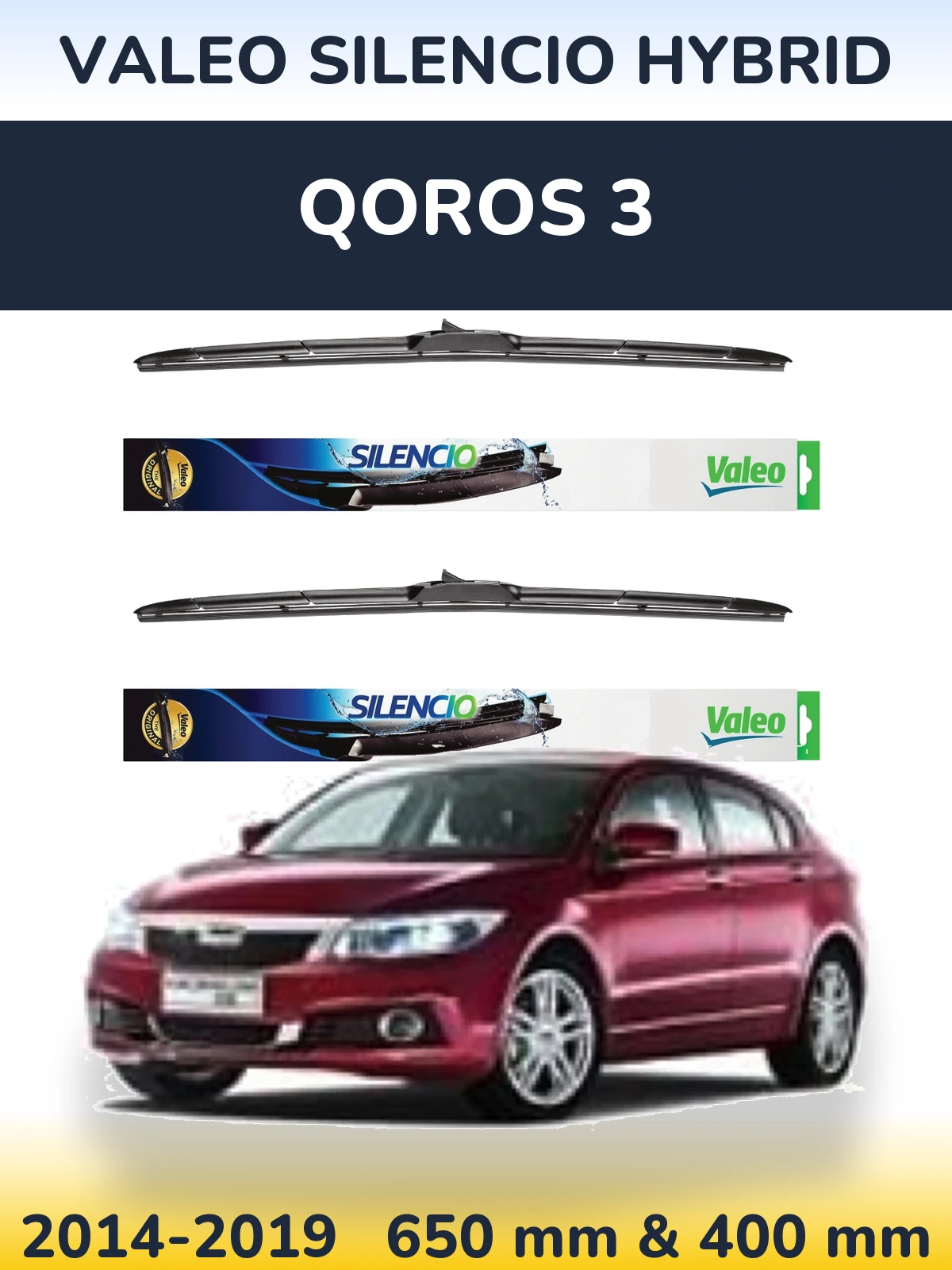 Ștergătoare Valeo Silencio Hybrid pentru Qoros 3