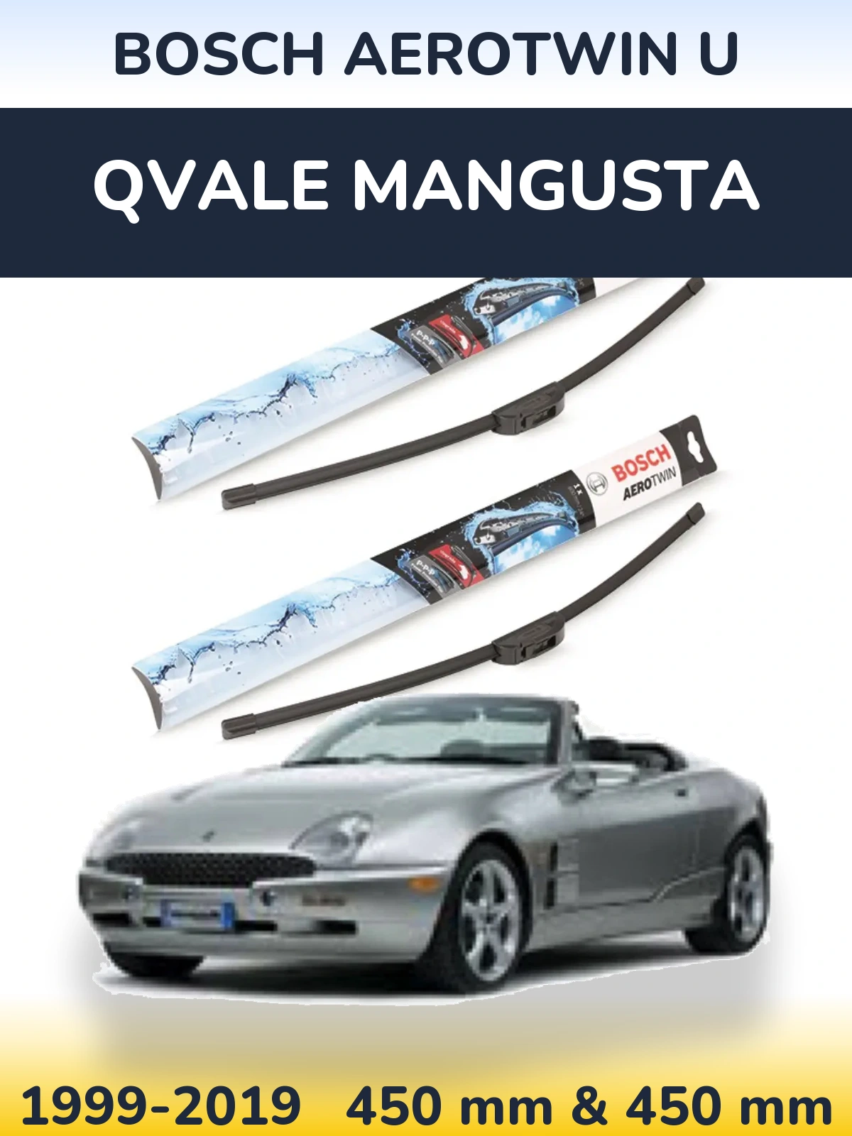 Ștergătoare BOSCH AeroTwin U pentru Qvale Mangusta