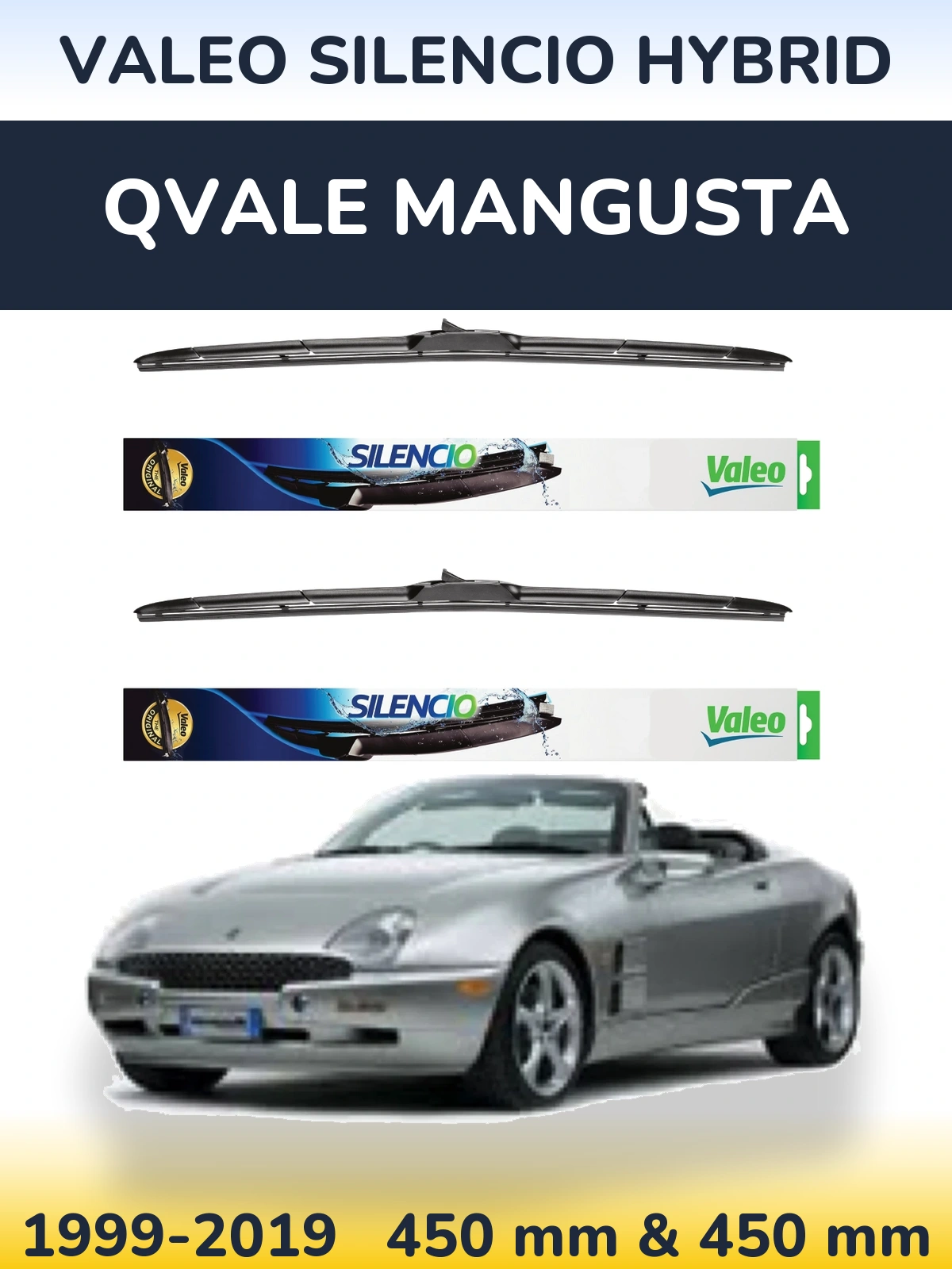 Ștergătoare Valeo Silencio Hybrid pentru Qvale Mangusta