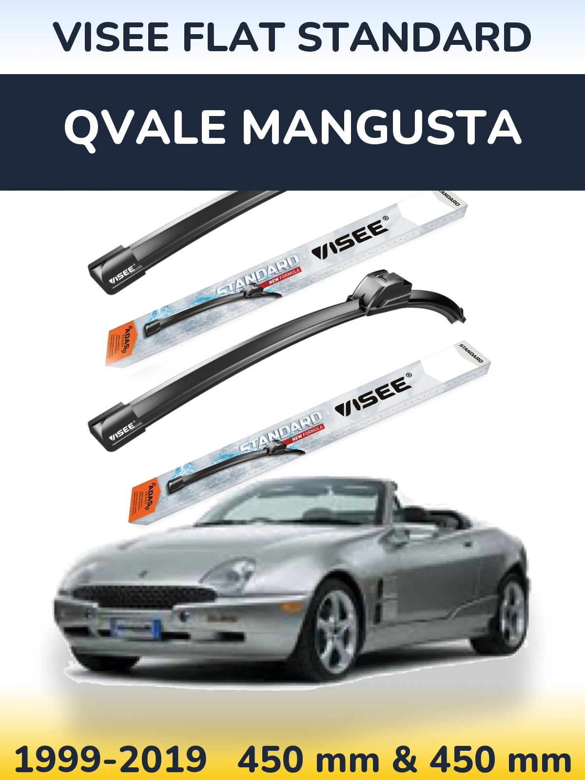 Ștergătoare VISEE FLAT STANDARD pentru Qvale Mangusta