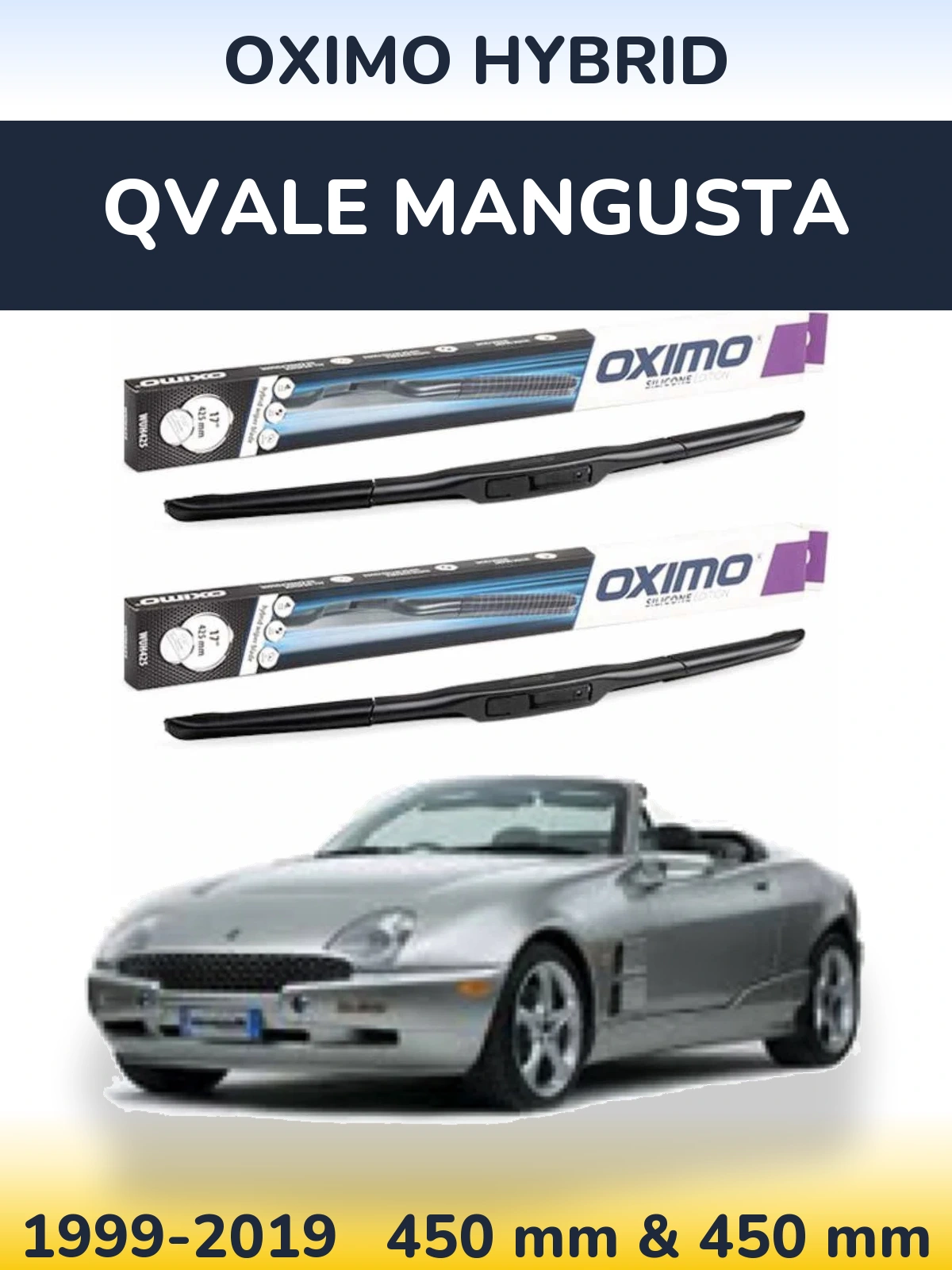 Ștergătoare Oximo Hybrid pentru Qvale Mangusta