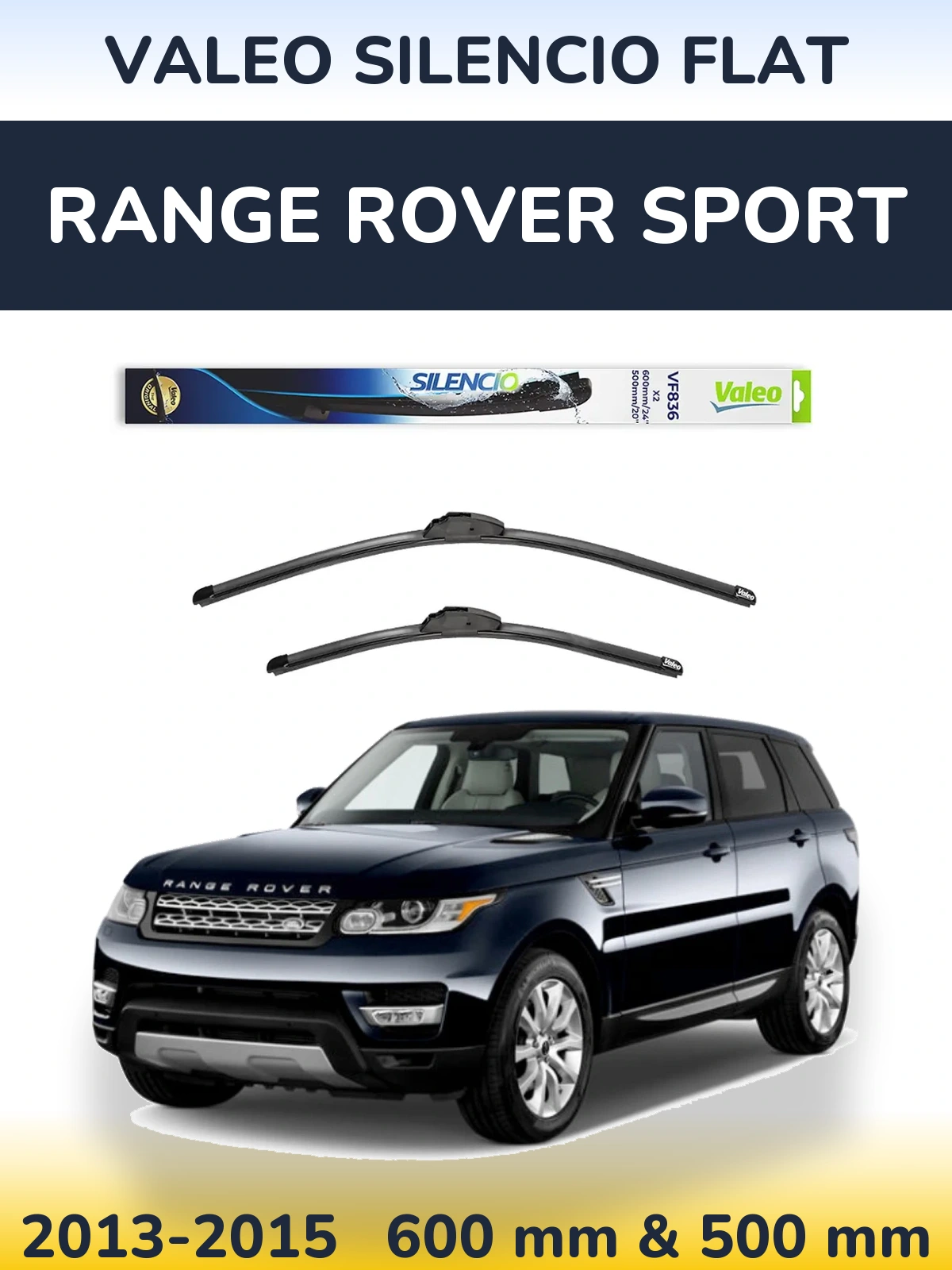 Комплект передних дворников Valeo Silencio Flat 600 & 500 мм для Range Rover Sport 2013-2015