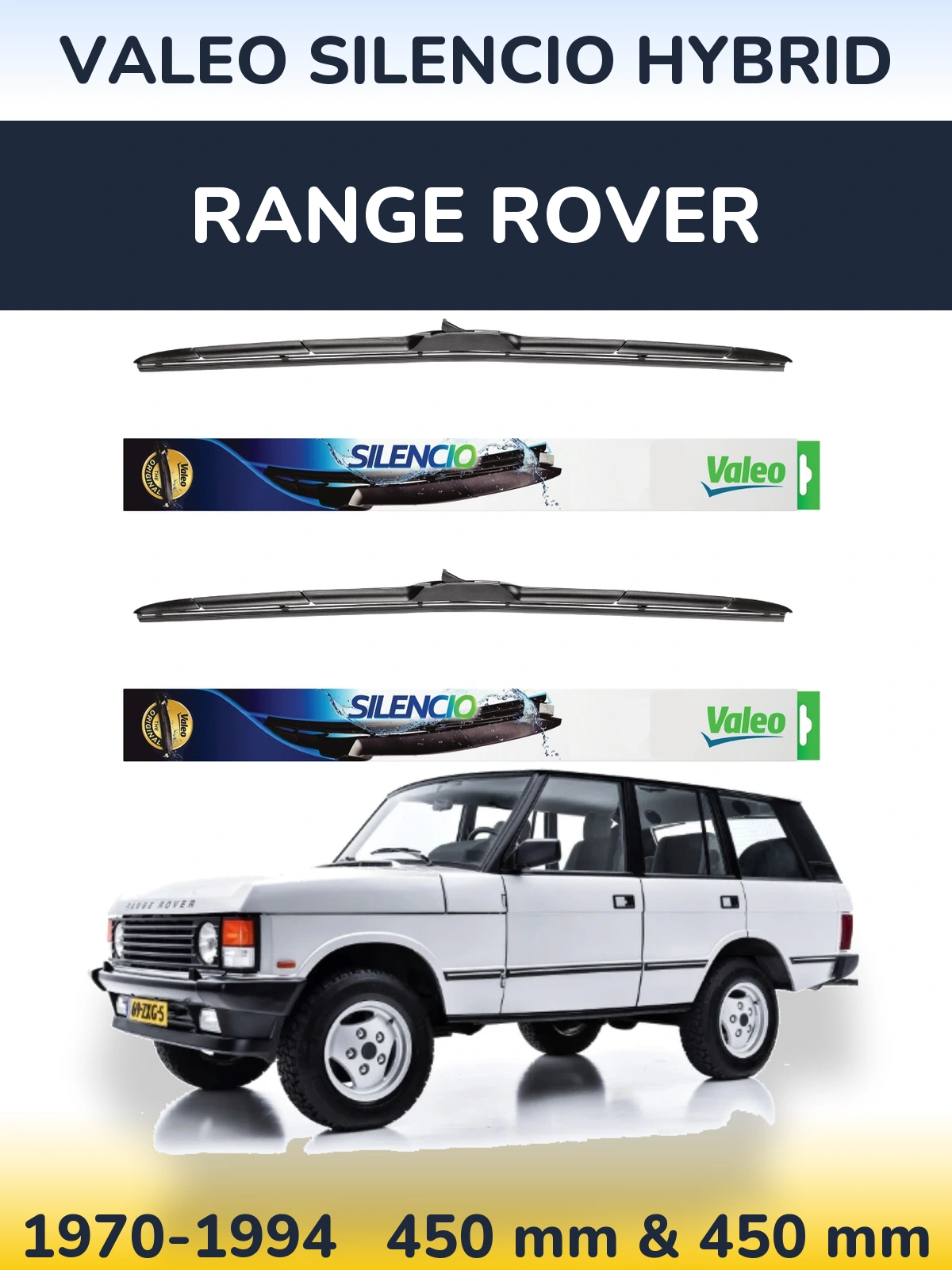 Ștergătoare Valeo Silencio Hybrid pentru Range Rover 