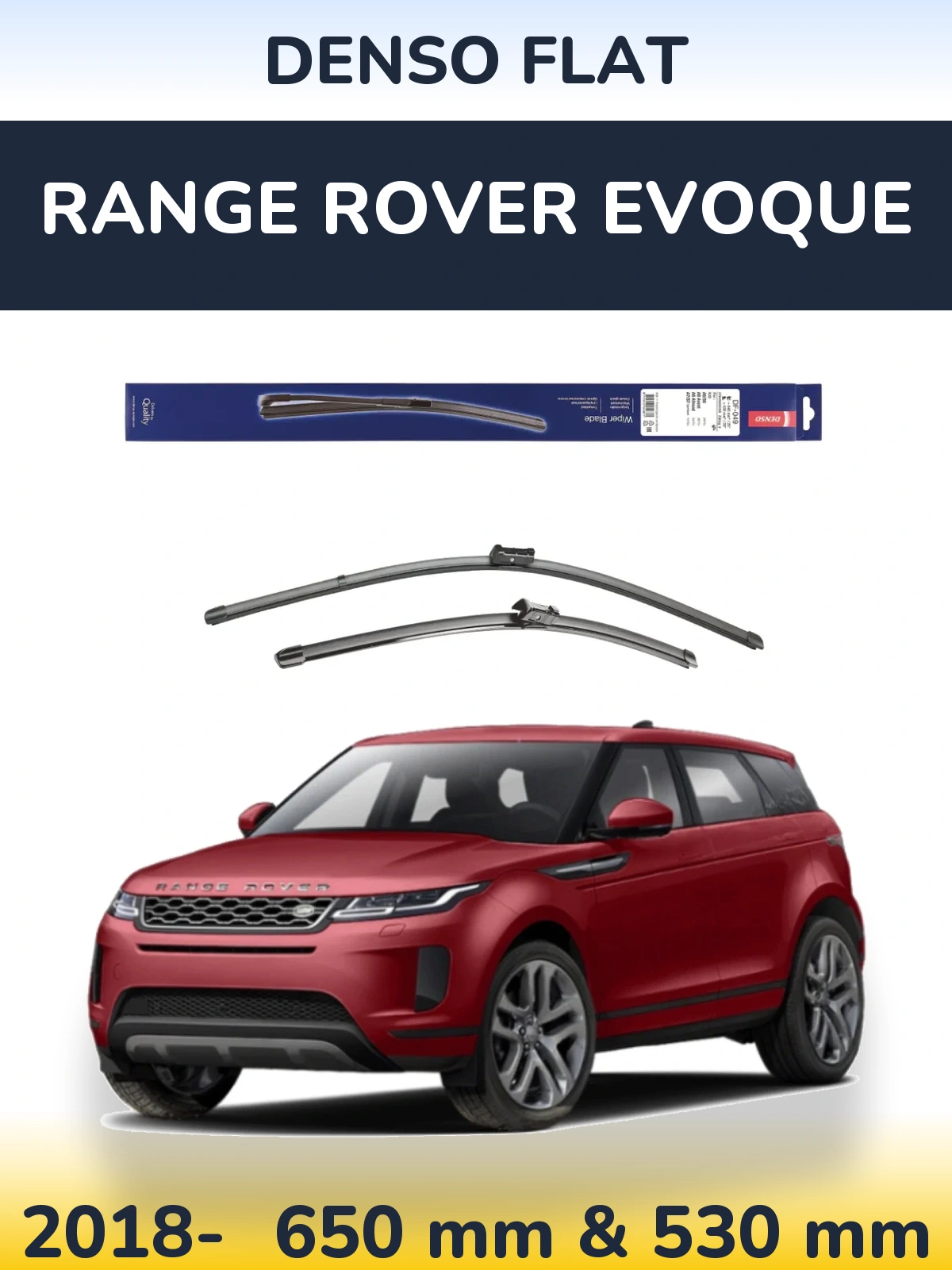 Комплект передних дворников Denso Flat 640 & 520 мм для Range Rover Evoque 2018-2026