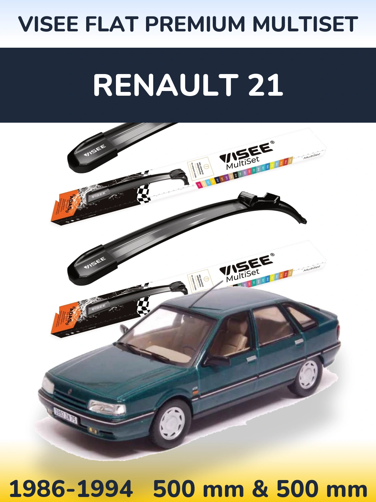 Ștergătoare VISEE FLAT PREMIUM MultiSet pentru Renault 21