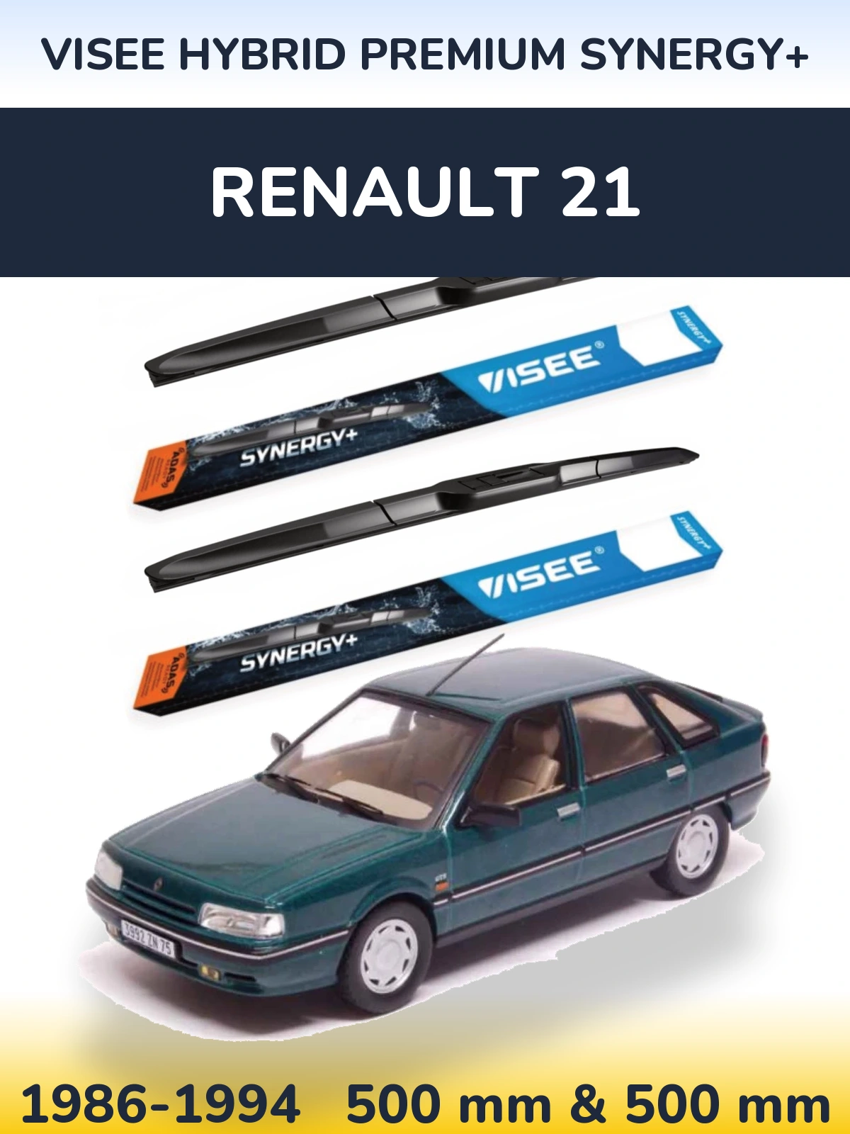 Ștergătoare VISEE HYBRID PREMIUM SYNERGY+ pentru Renault 21