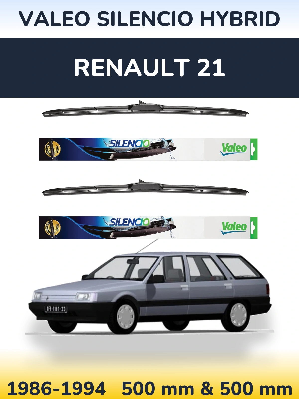 Ștergătoare Valeo Silencio Hybrid pentru Renault 21